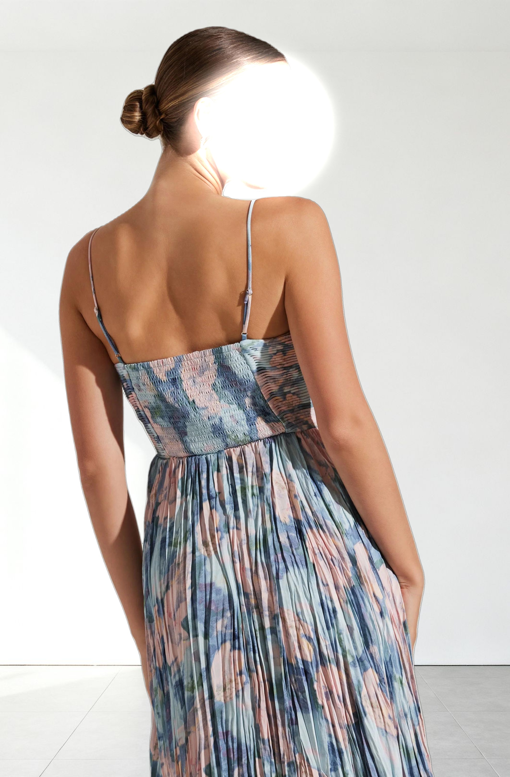 Maeve Printed Pleated Midi Dress