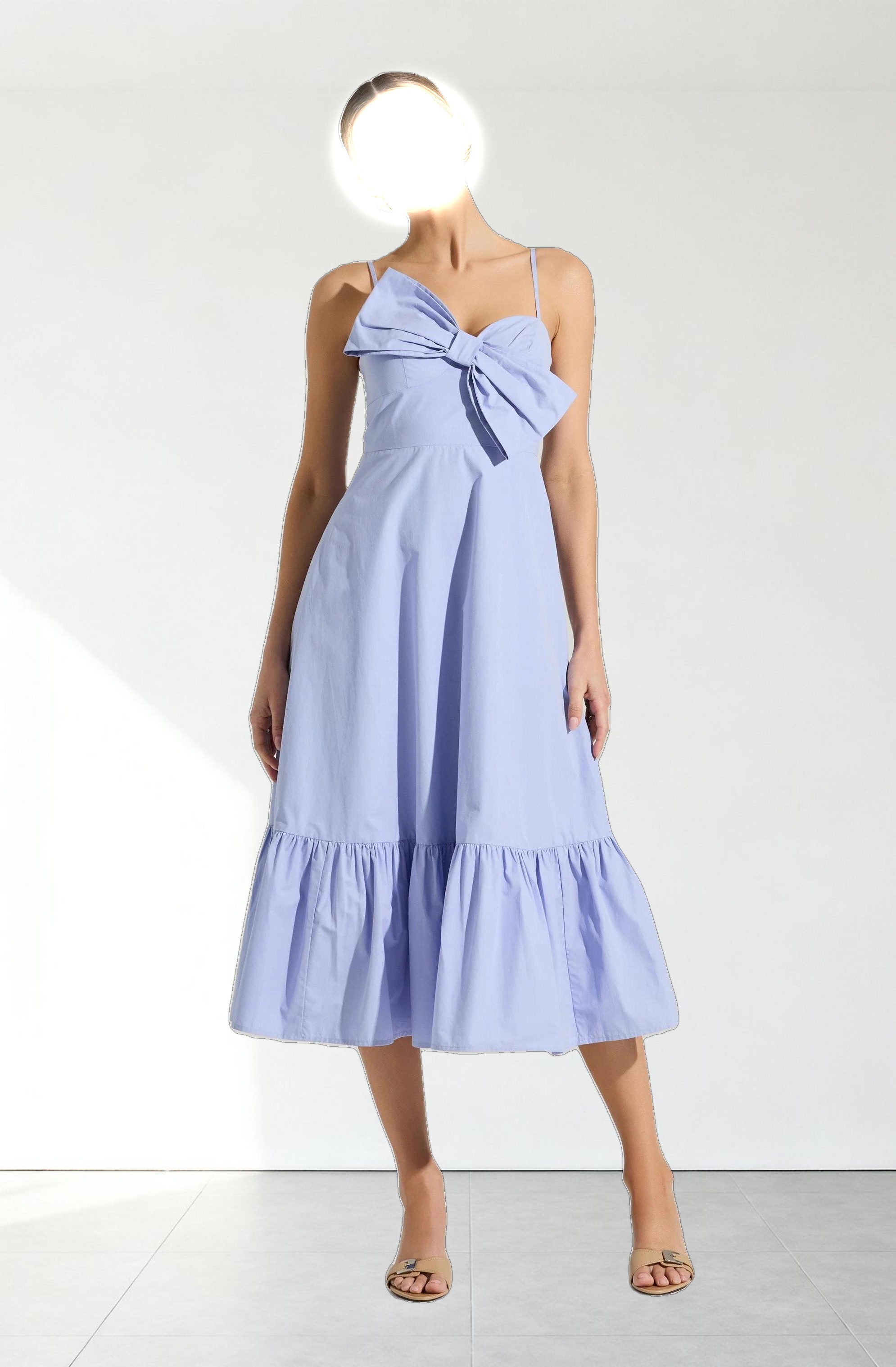 Asymmetrical Bow Midi Dress