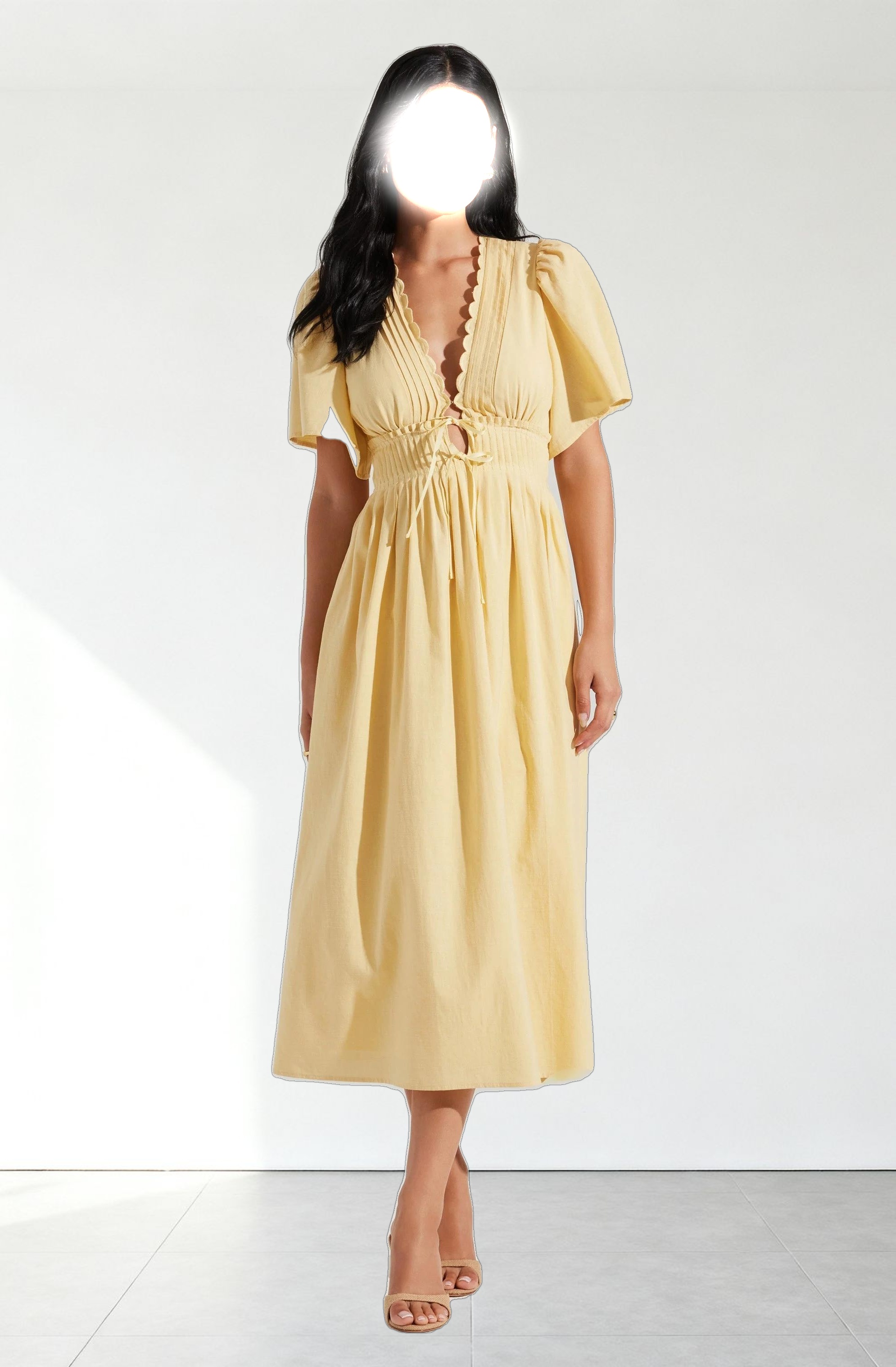 Hadleigh Scallop Trim Midi Dress