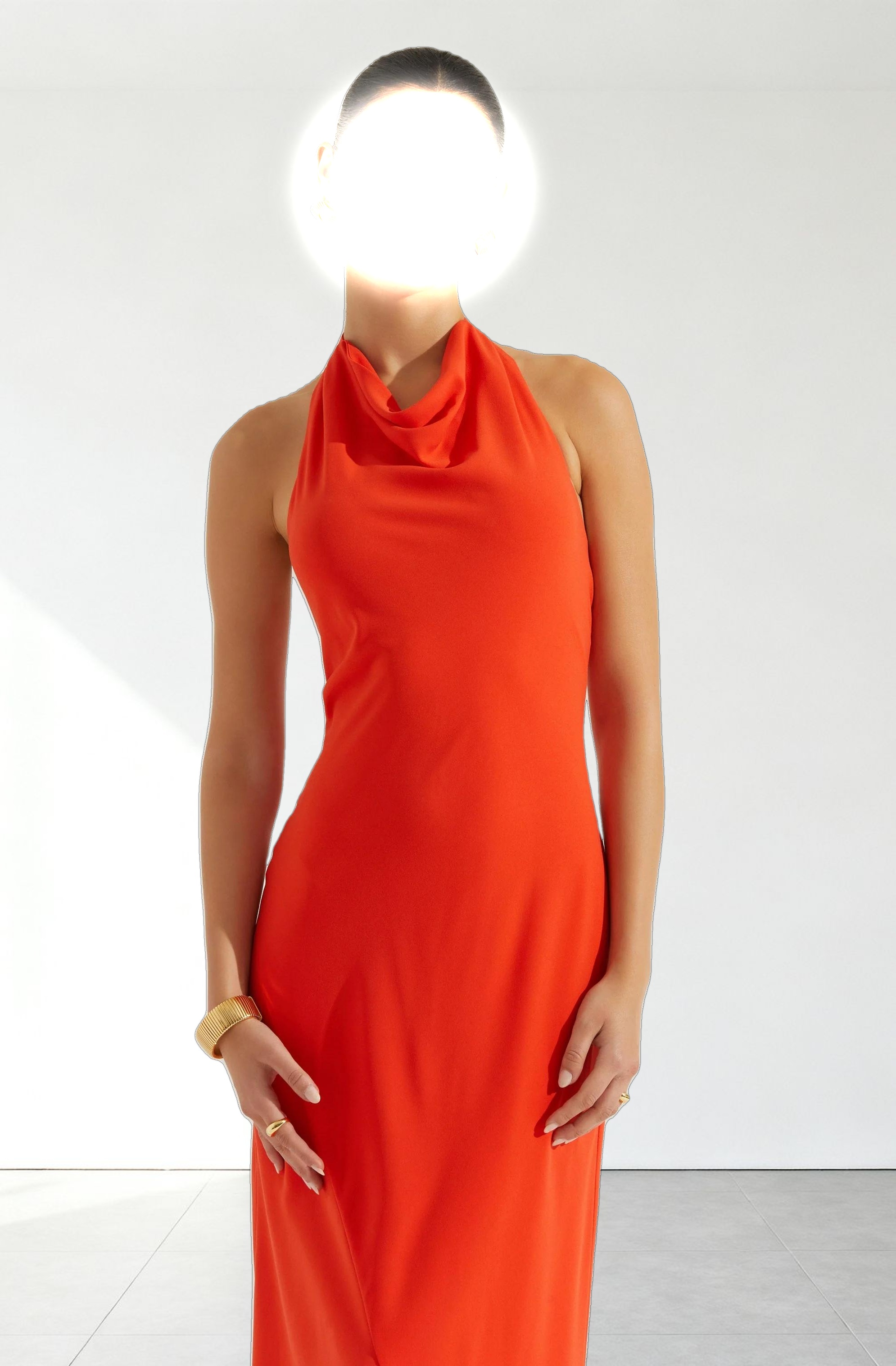 Dalisay Cowl Neck Halter Dress