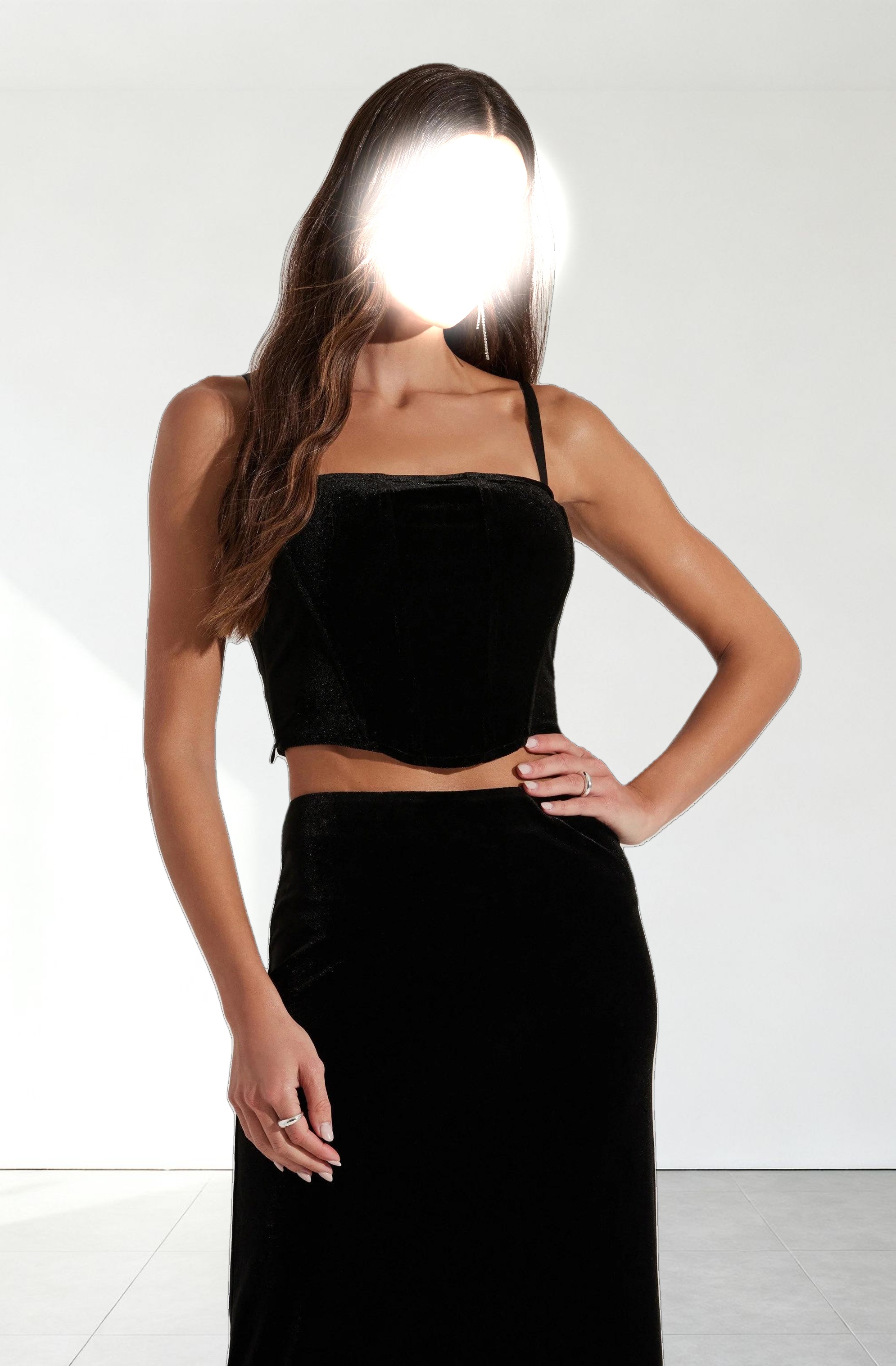 Velvet Bustier Crop Top