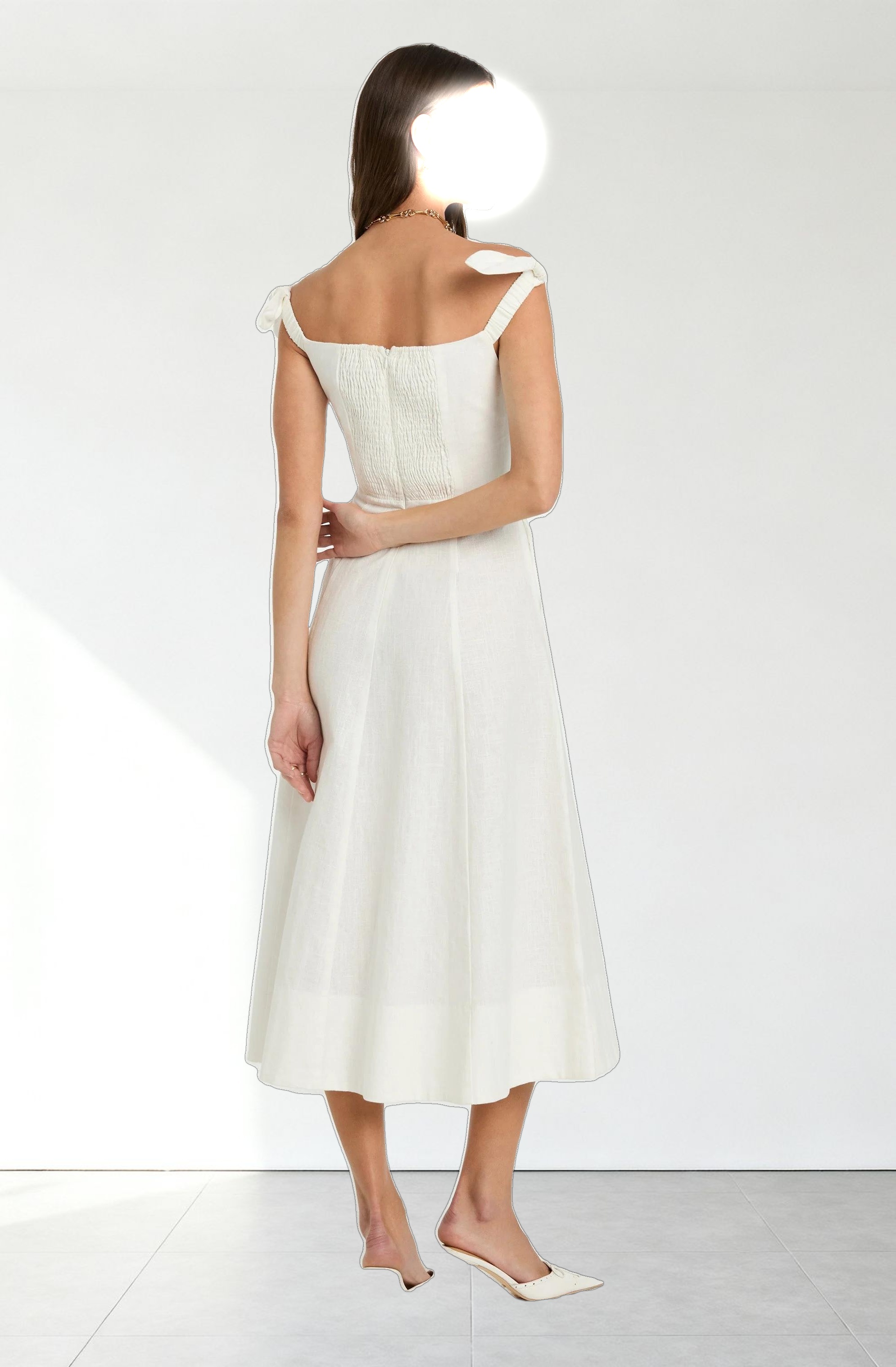 Charelin Linen Off Shoulder Dress