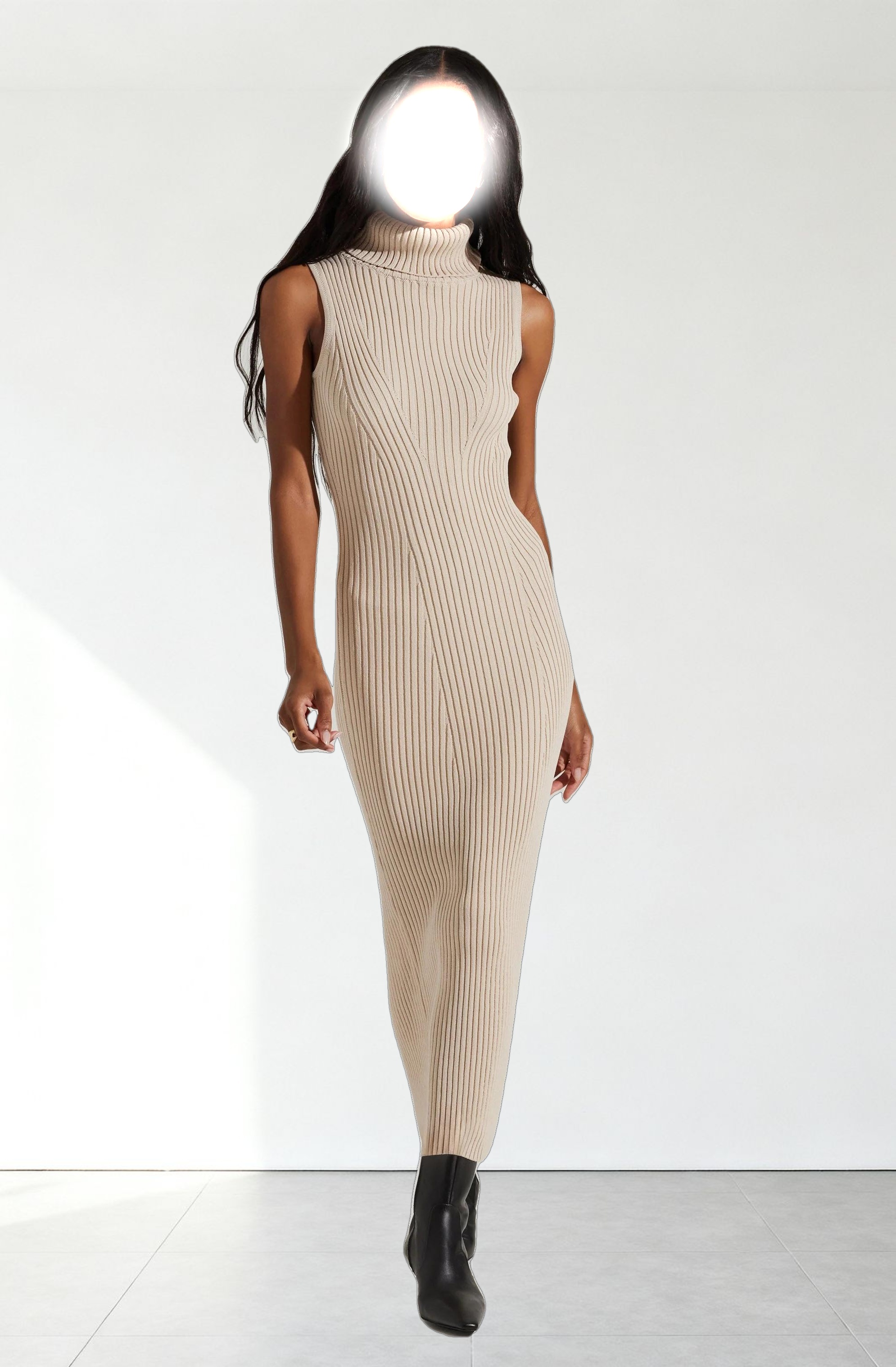 Channary Sleeveless Turtleneck Sweater Dress