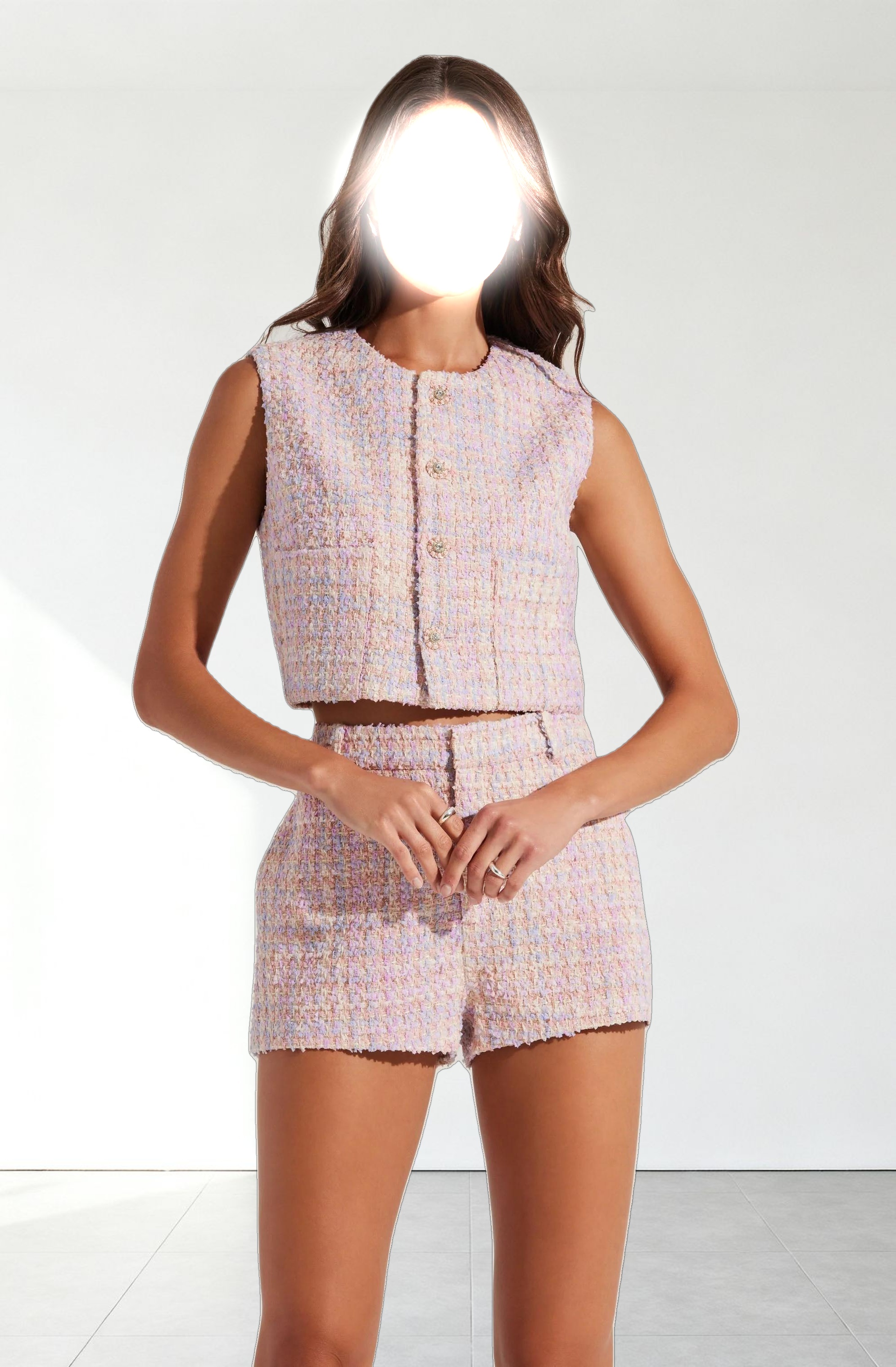 Wynn Cropped Tweed Vest