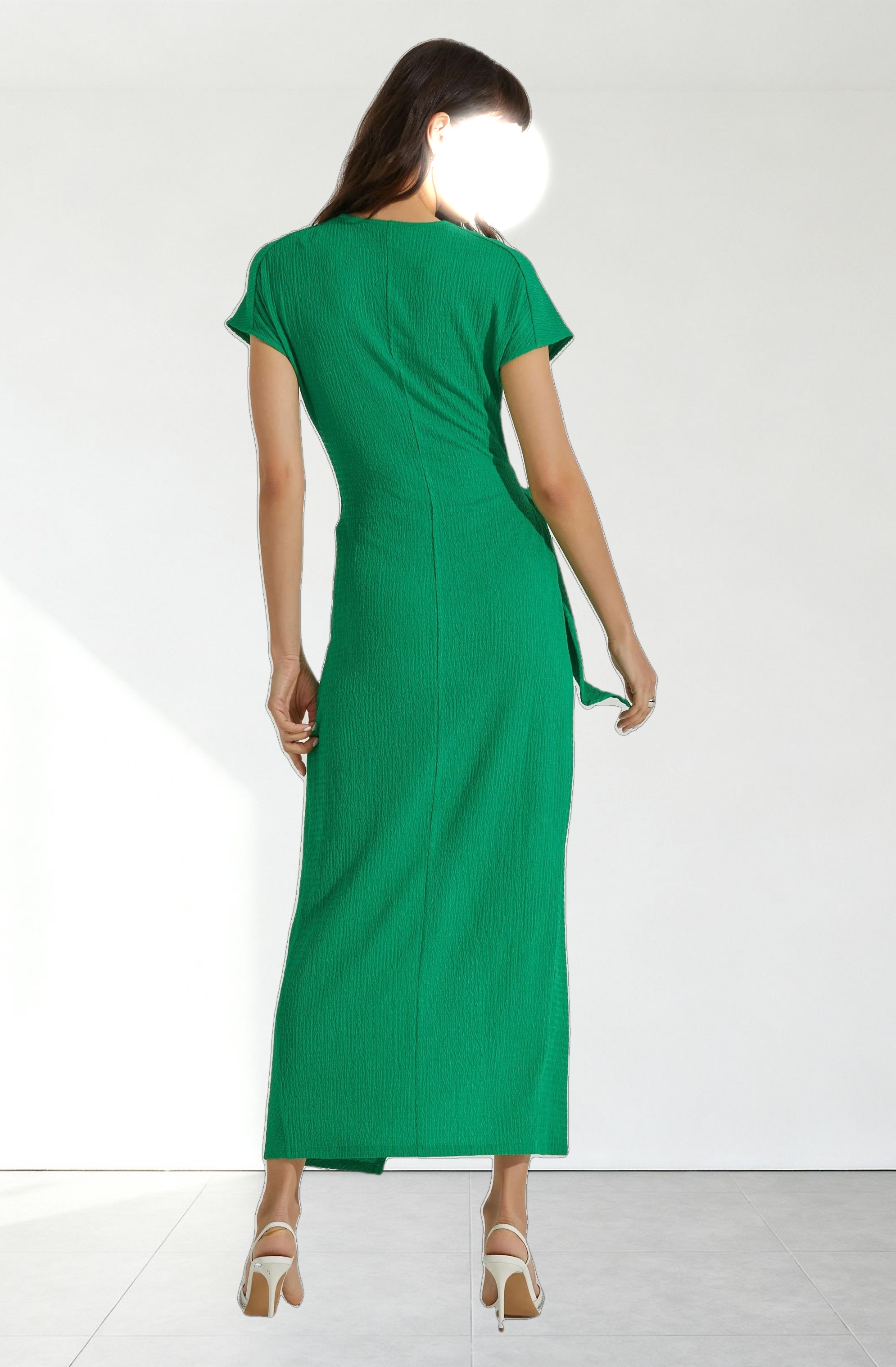 Knit Wrap Midi Dress