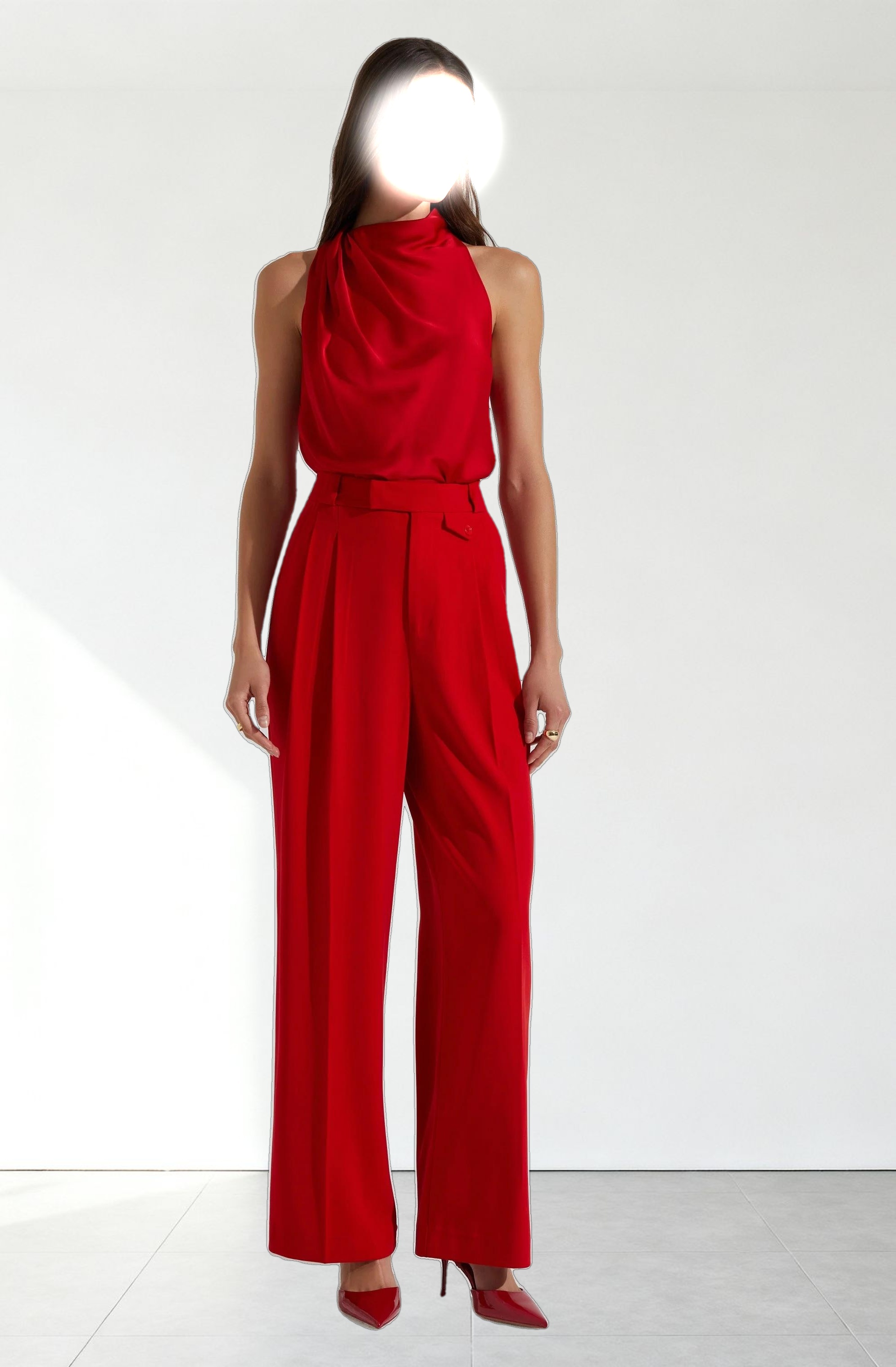 Iza Satin High Neck Top