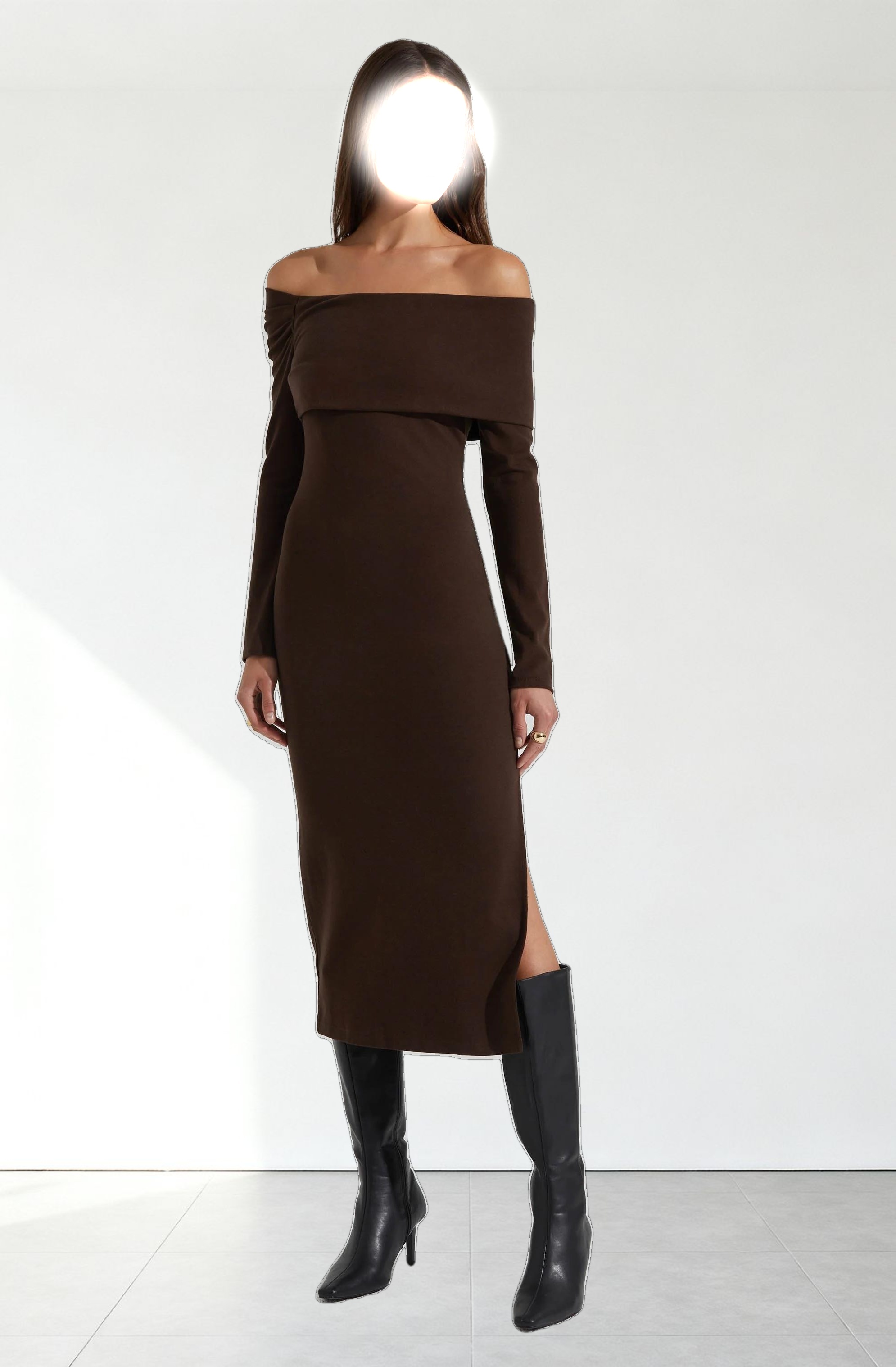 Jada Off Shoulder Midi Dress