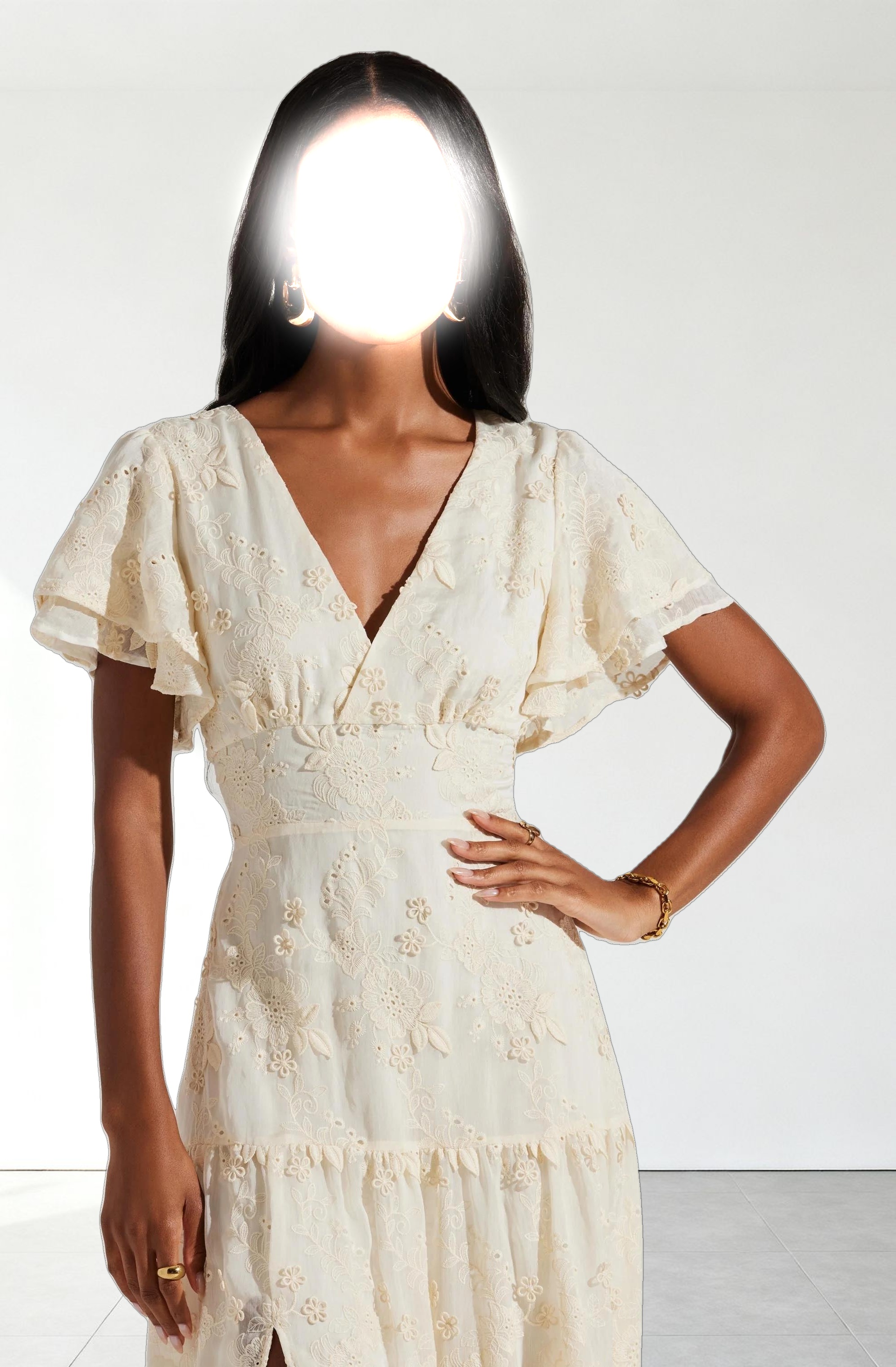 Junia Embroidered Tiered Maxi Dress