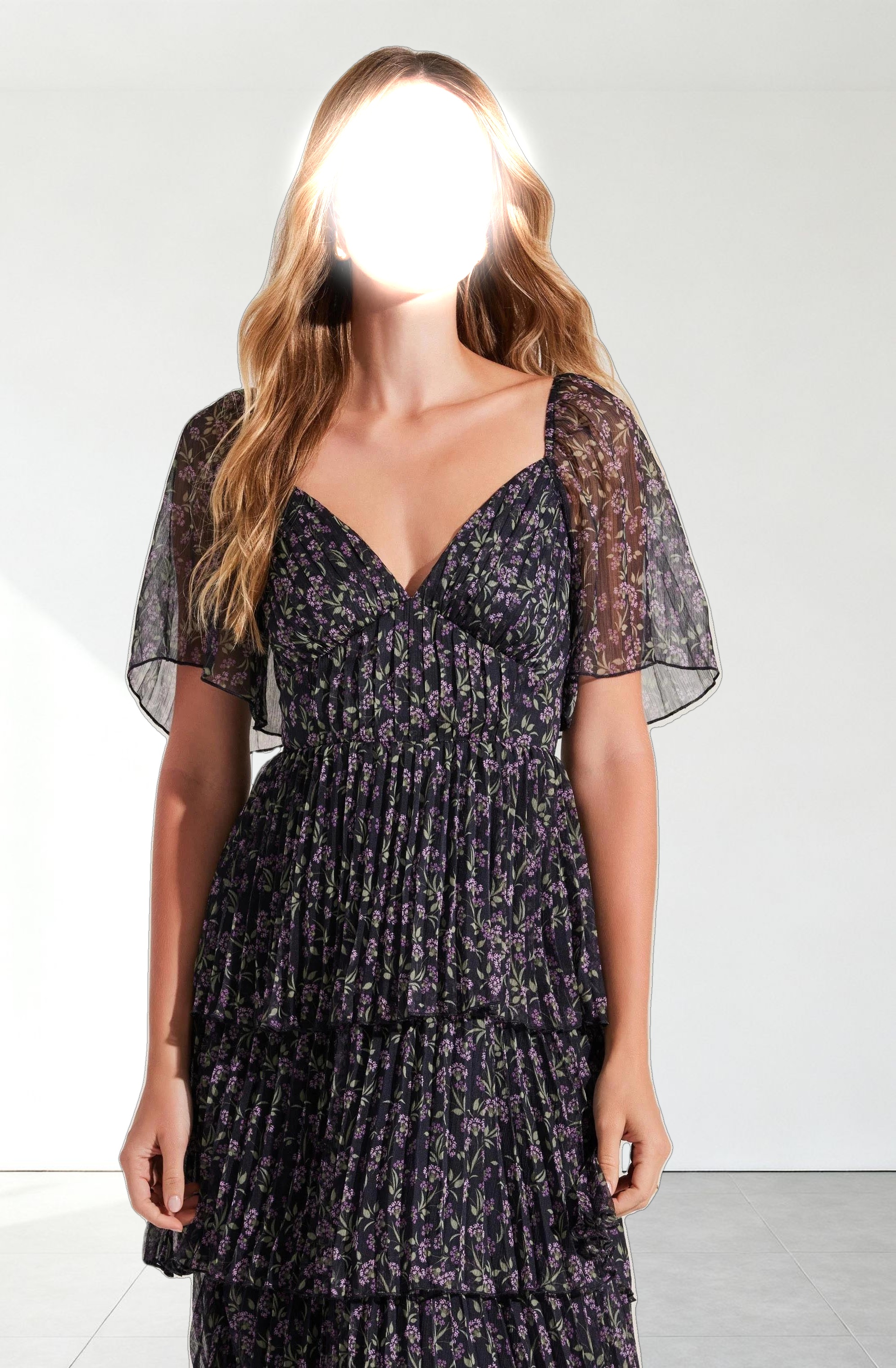 Gracelynn Pleated Tiered Maxi Dress