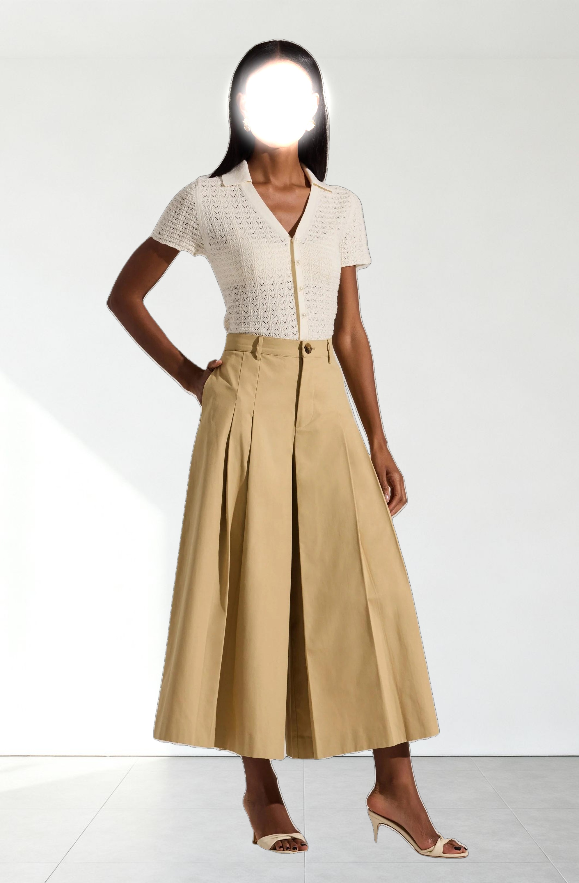 Pearl Polo Pointelle Sweater