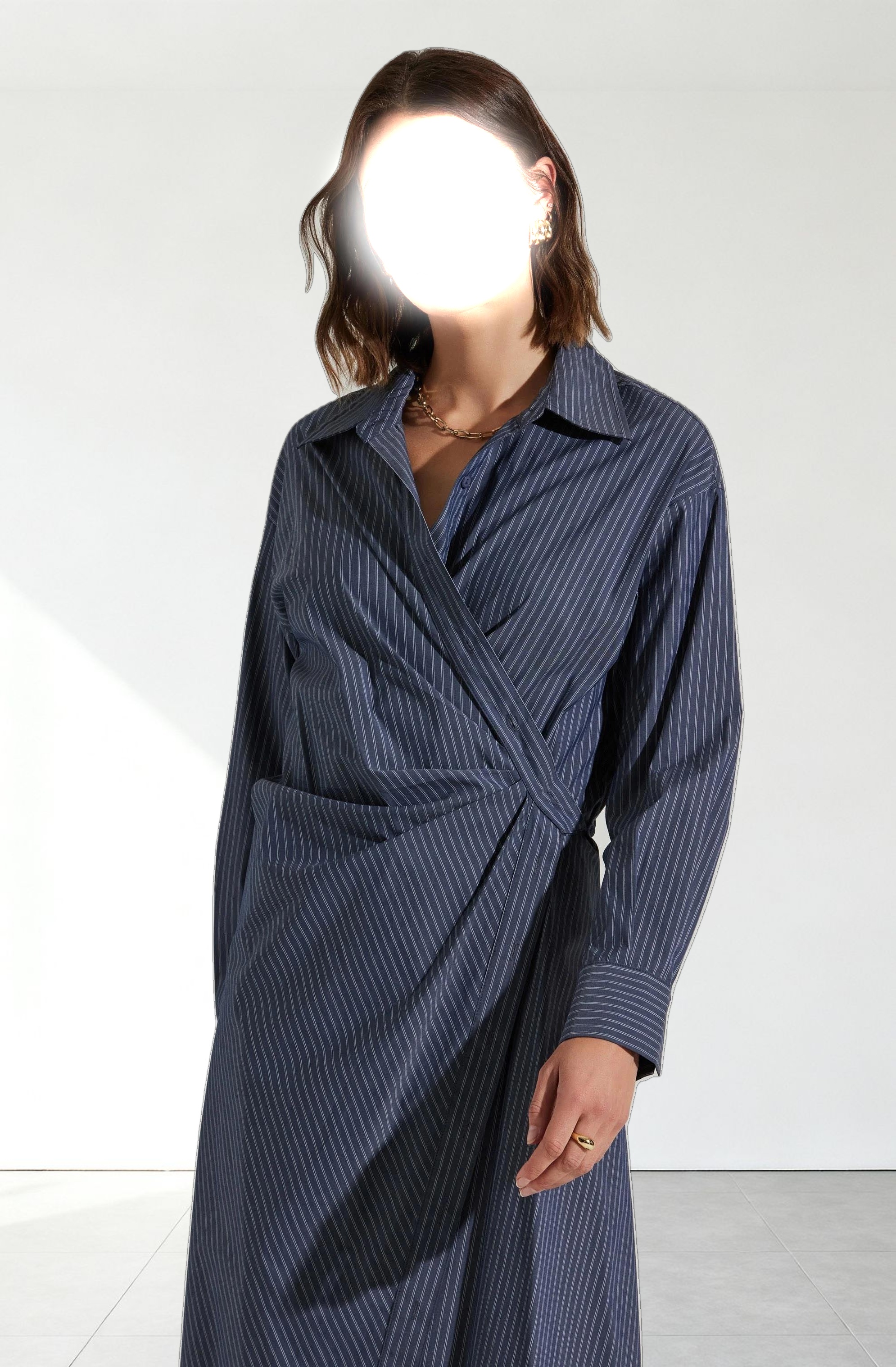 Flykra Asymmetrical Wrap Midi Dress