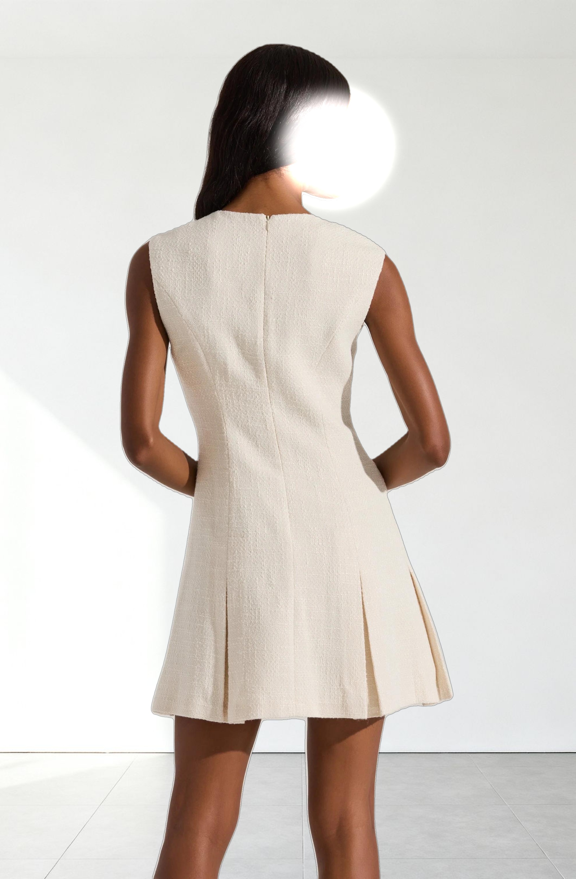 Sleeveless Tweed Mini Dress