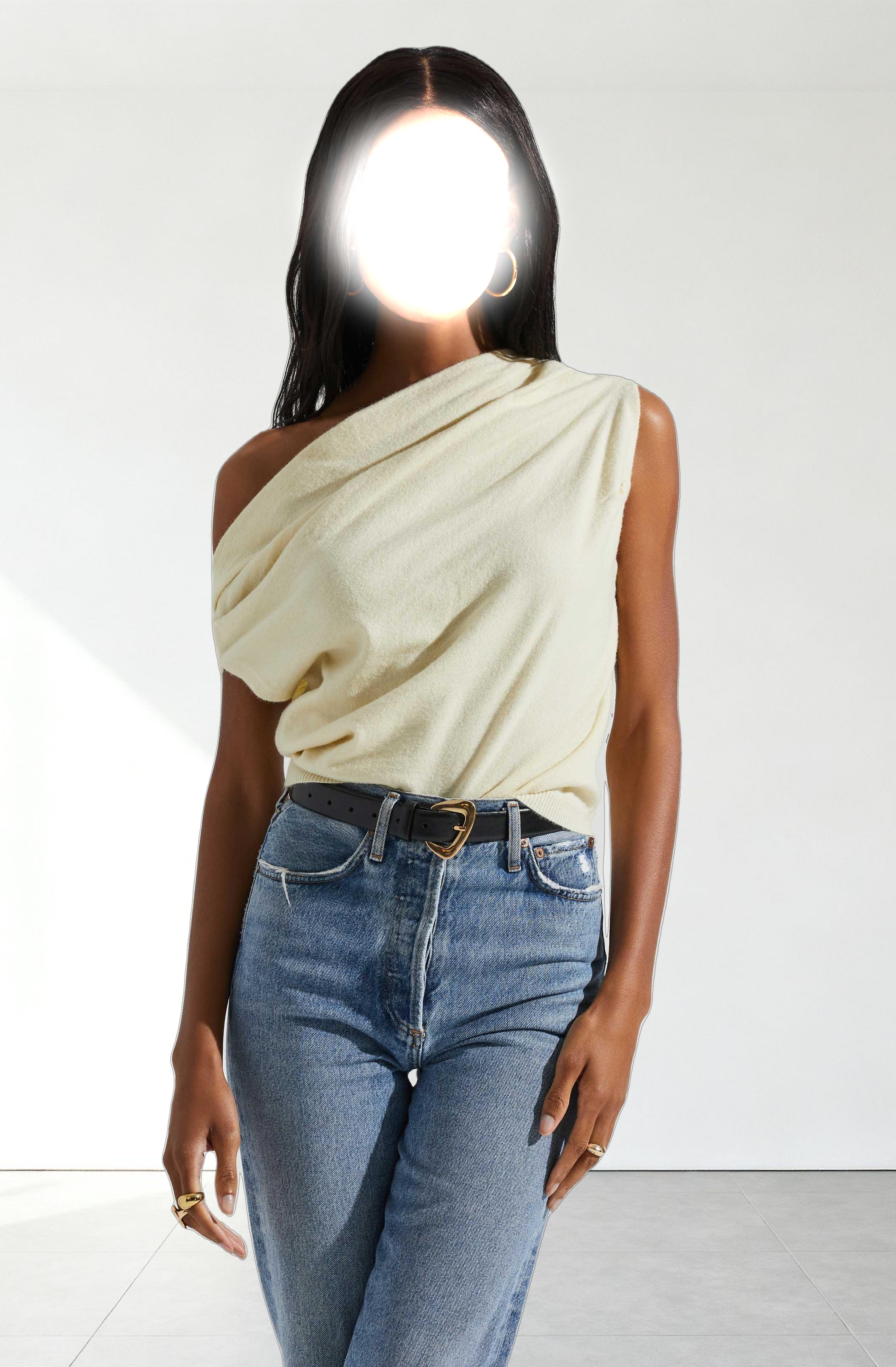 Devin Sleeveless One Shoulder Sweater