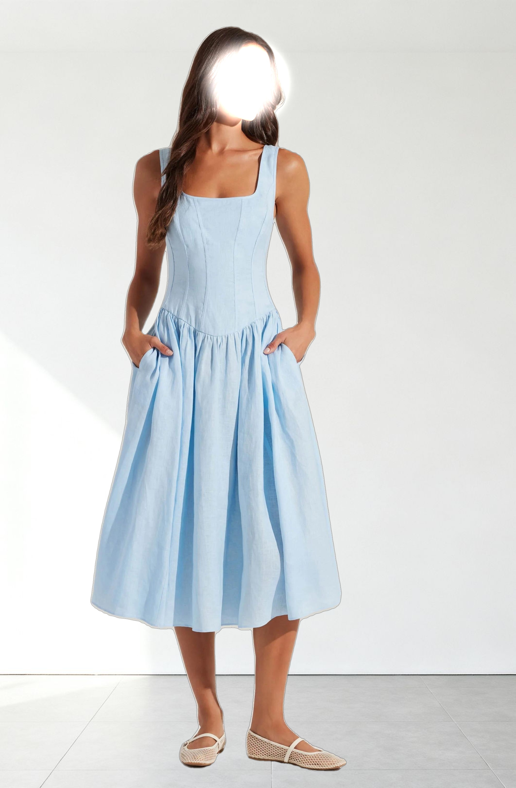 Thierry Linen Midi Dress