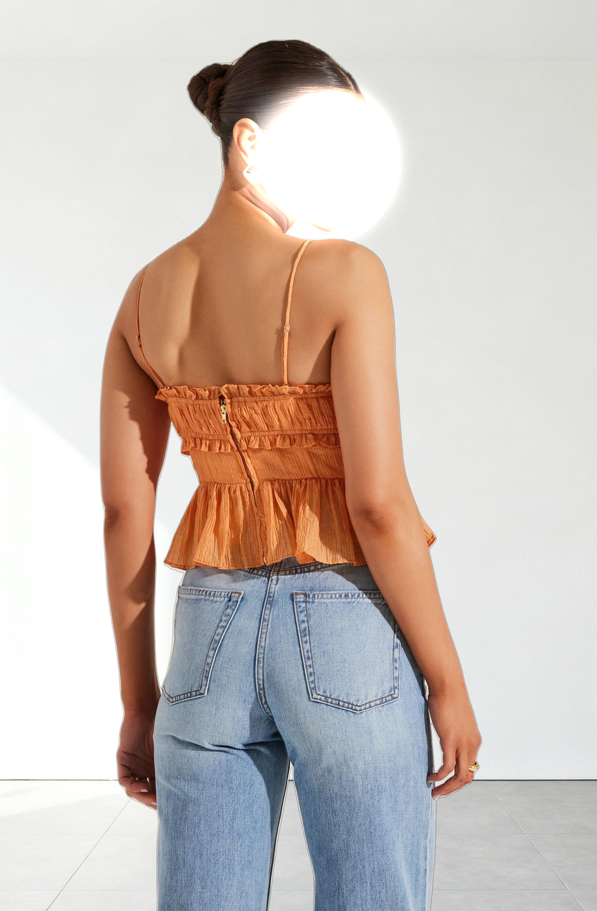 Sylvan Shirred Peplum Top