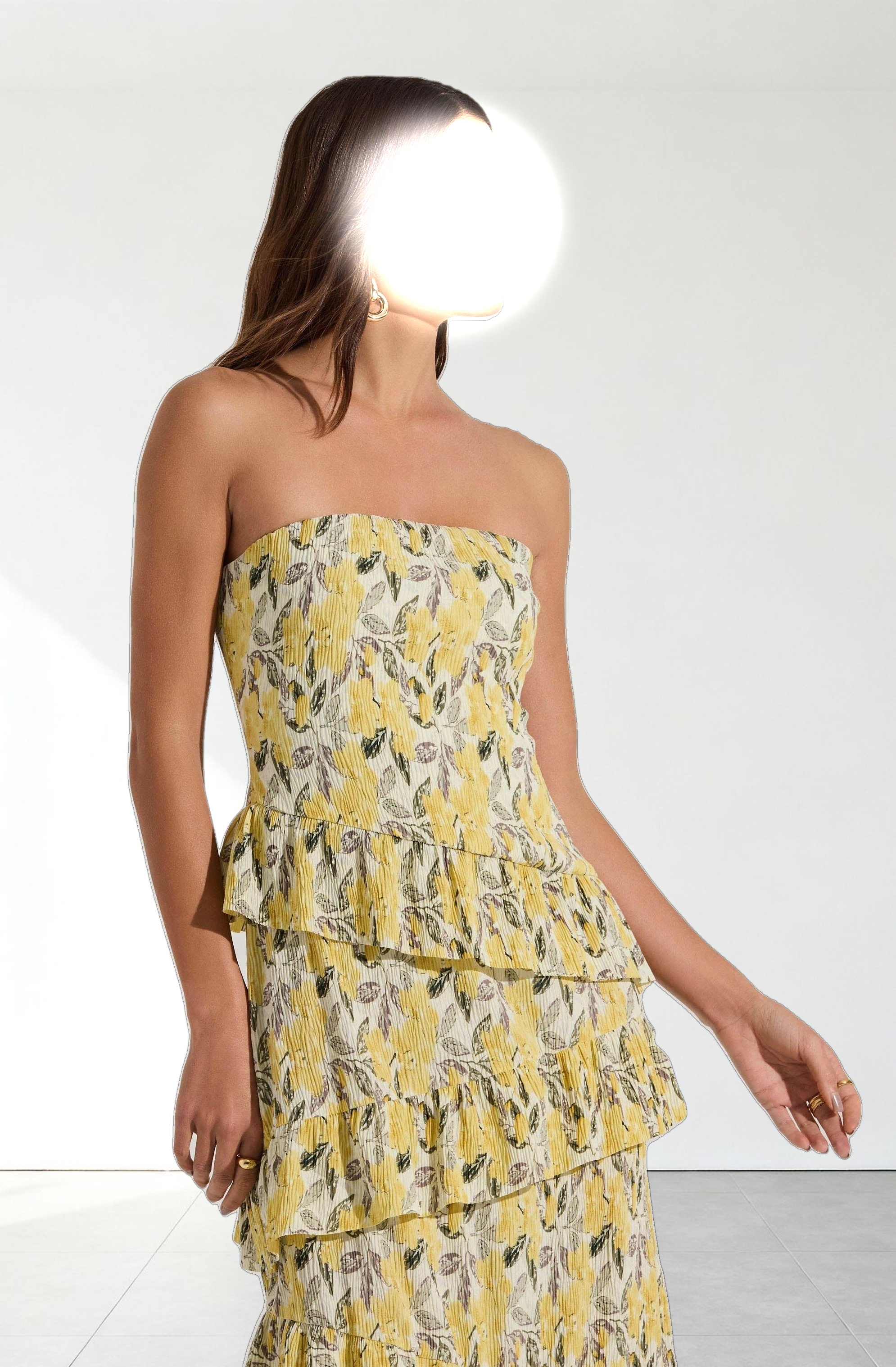 Asymmetrical Tiered Ruffle Midi Dress