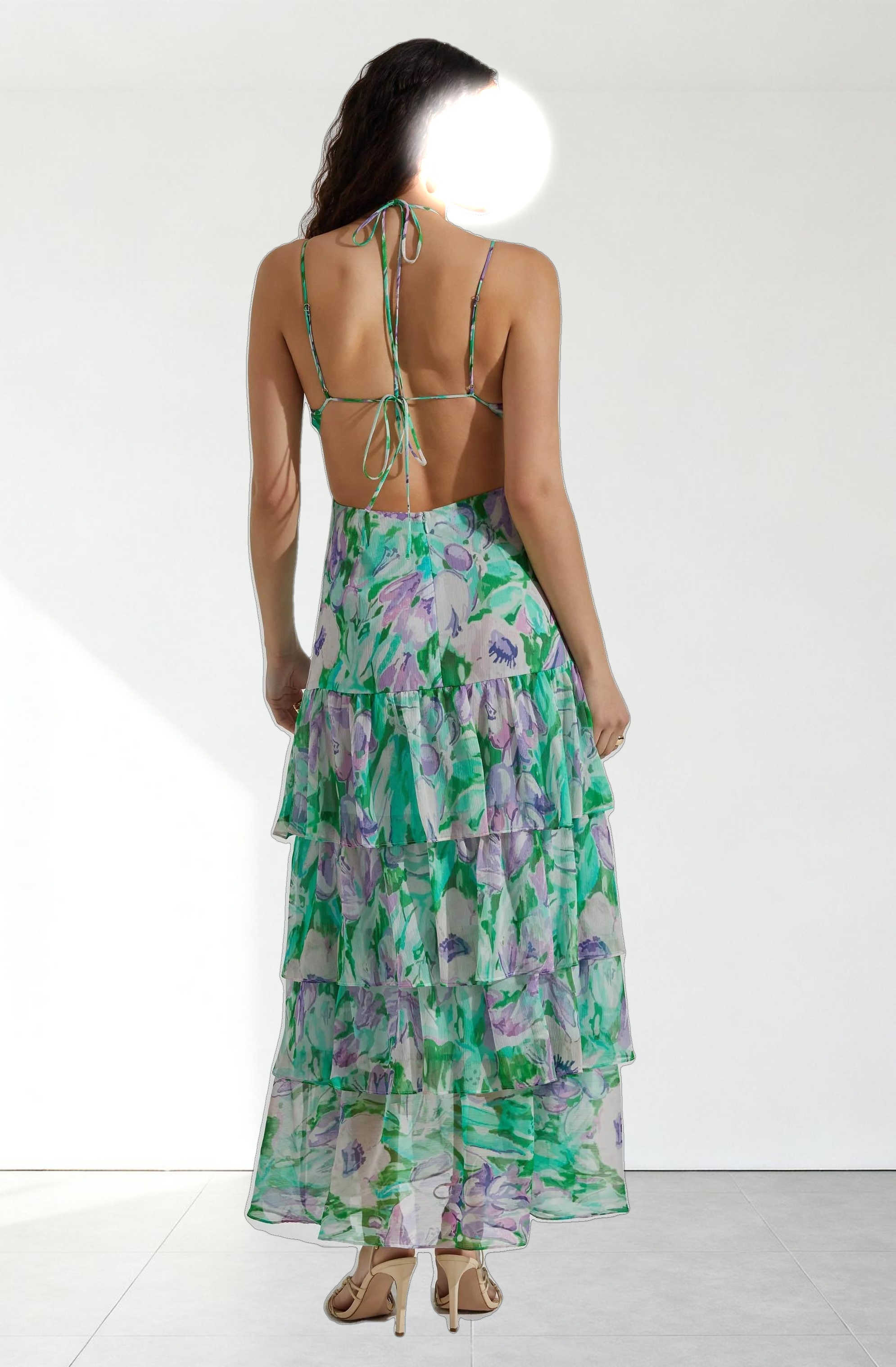Aneira Floral Tiered Maxi Dress