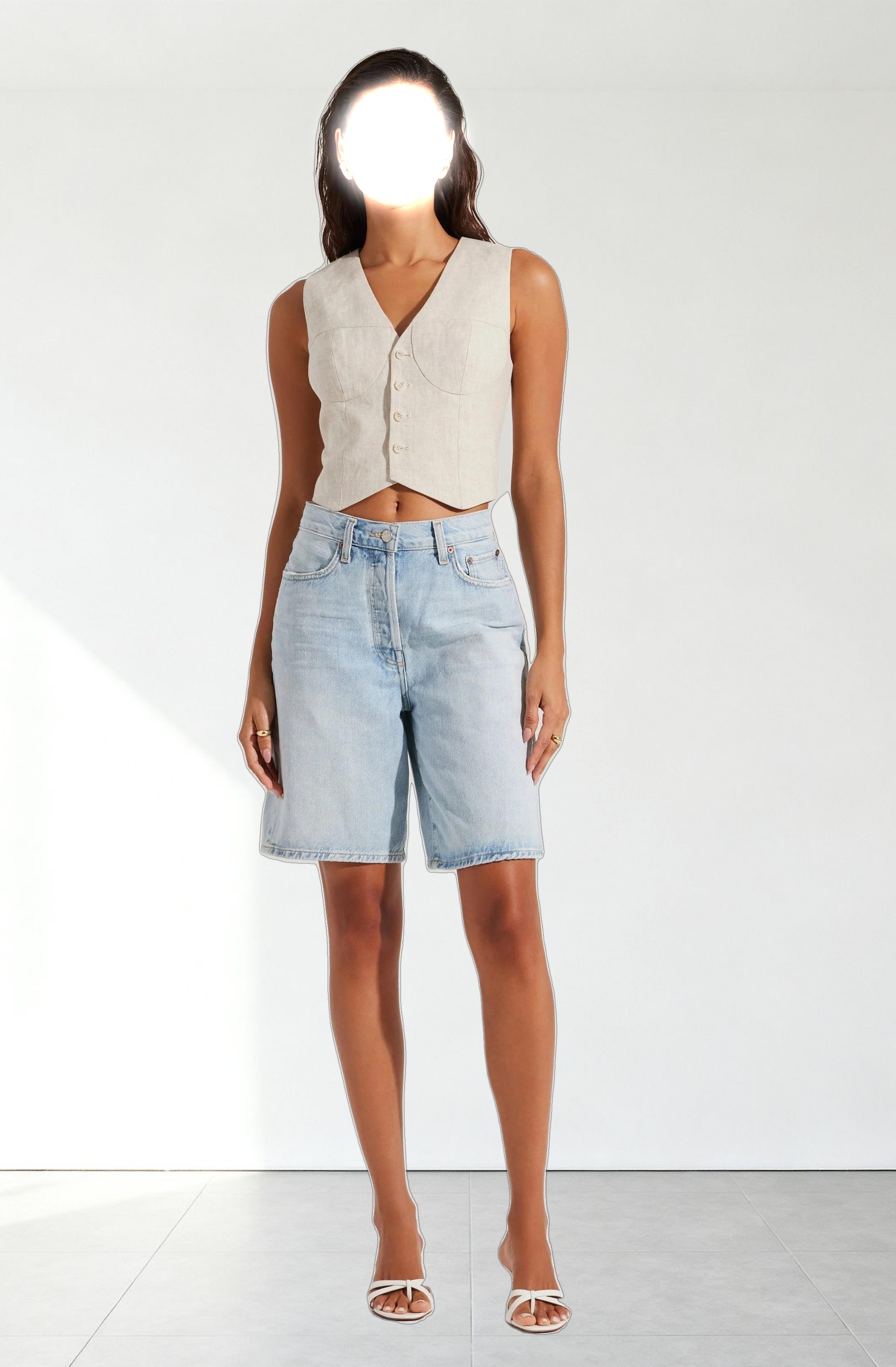 Ossa Linen Cropped Vest