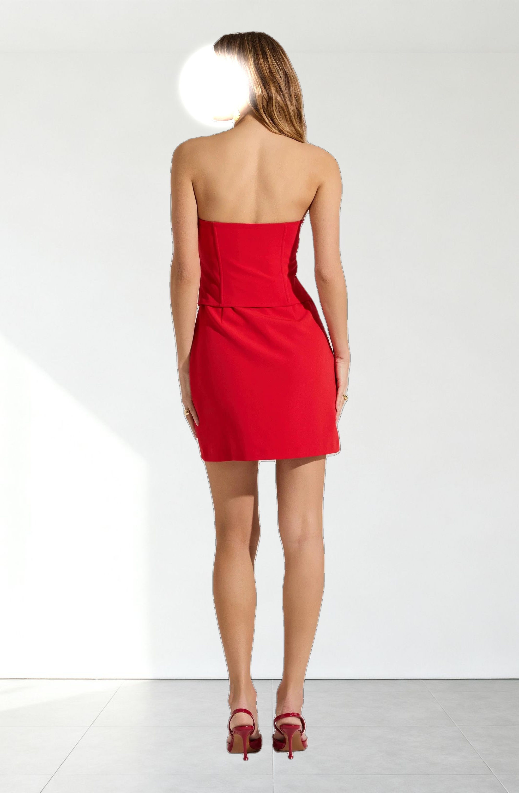 Strapless Layered Bow Mini Dress