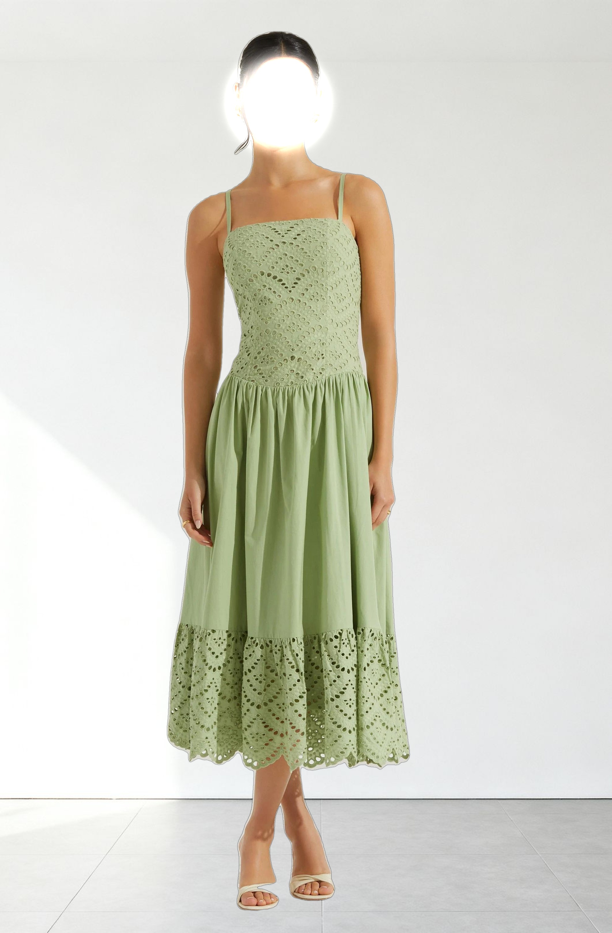 Nathalia Eyelet Midi Dress