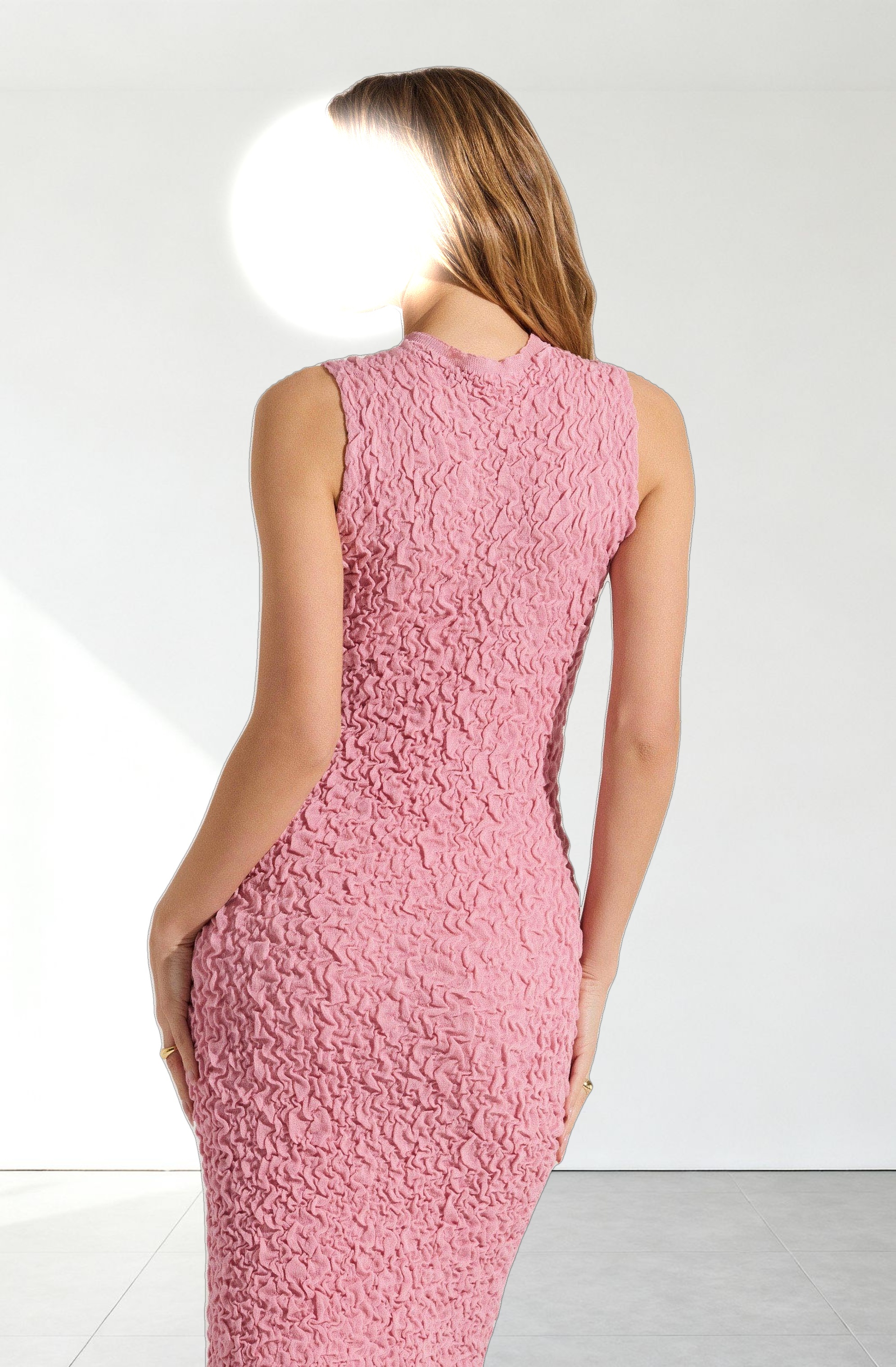 Textured Bodycon Midi Dress