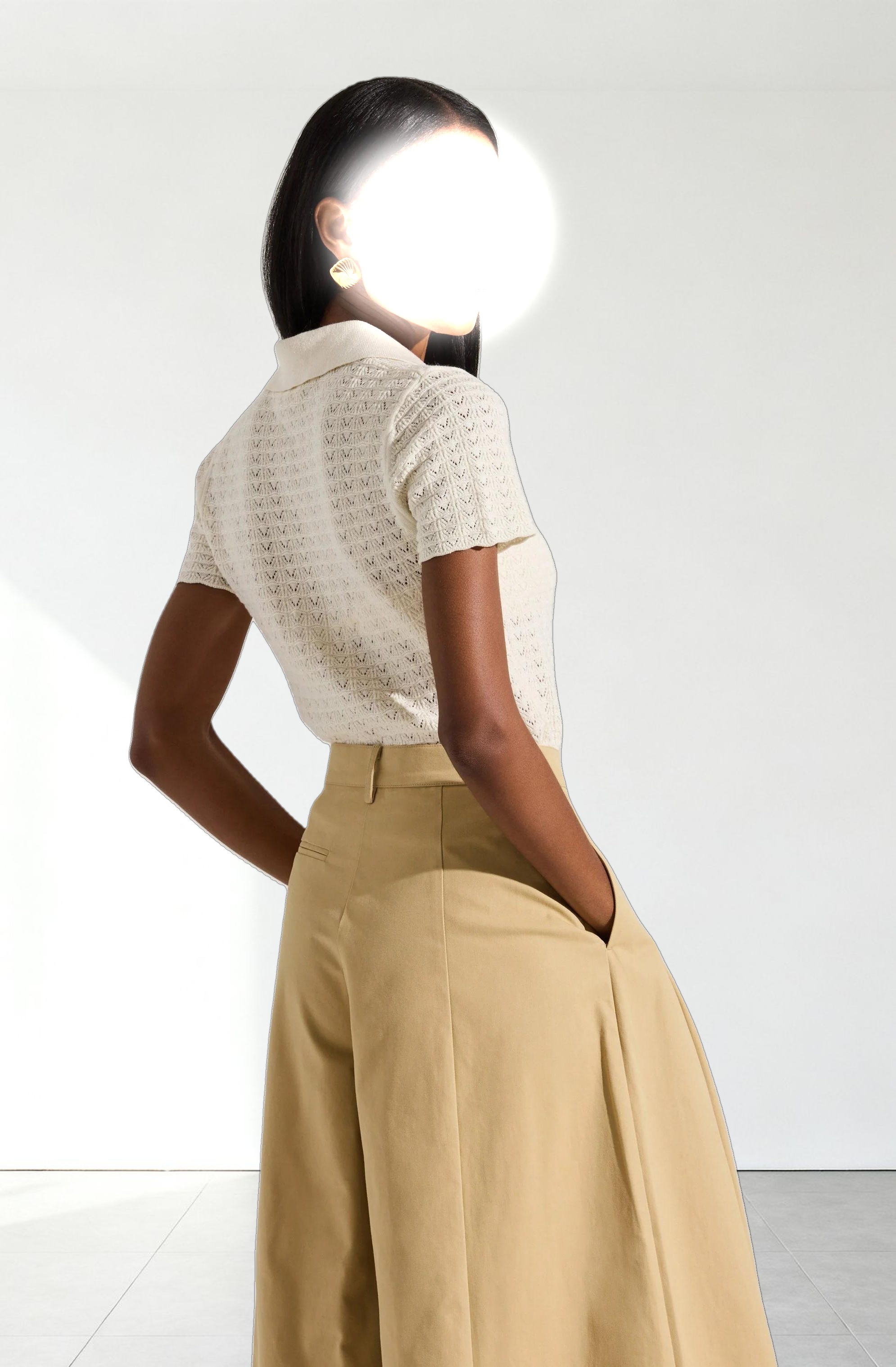 Pearl Polo Pointelle Sweater