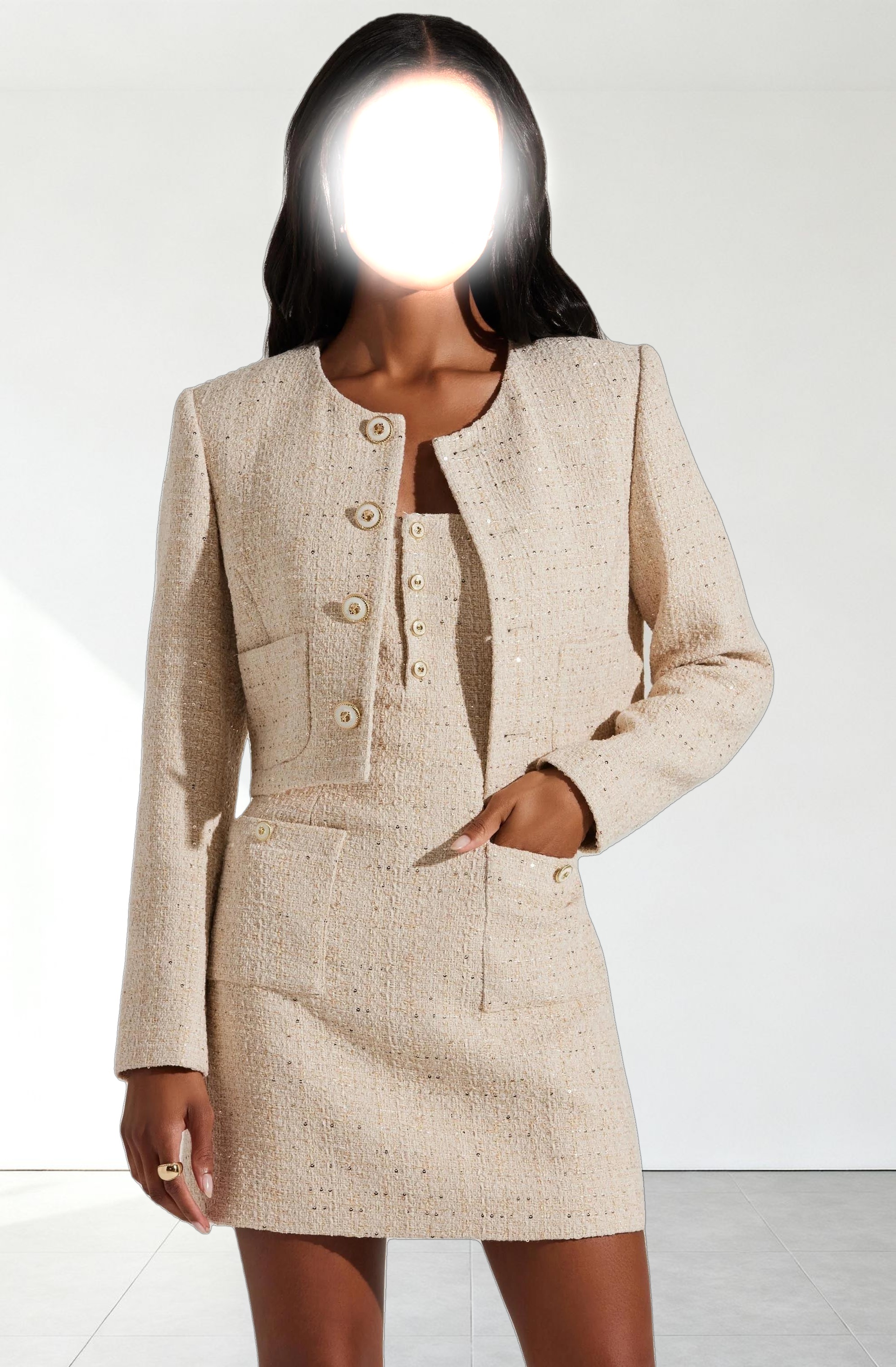 Milena Cropped Tweed Jacket