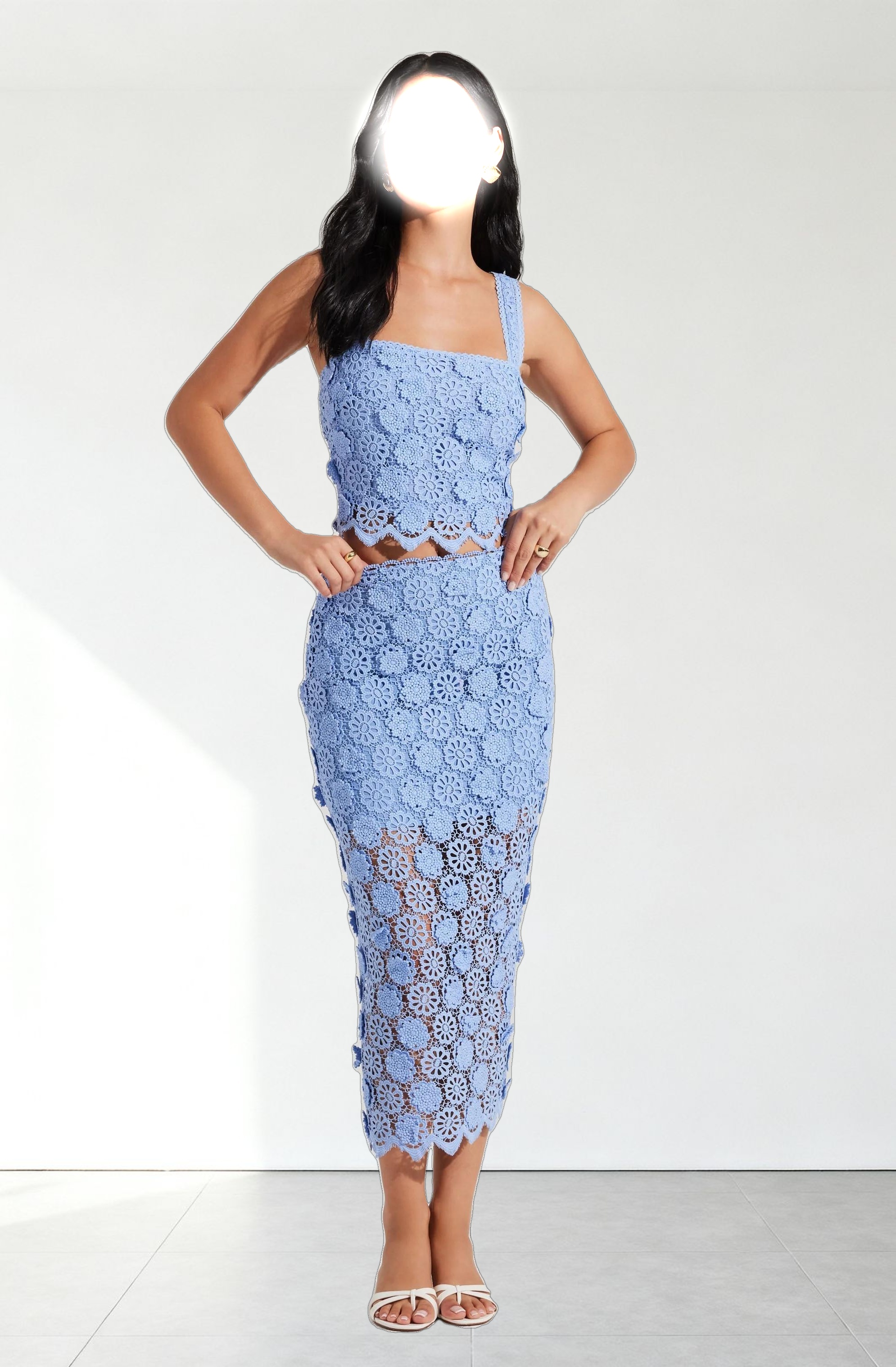 Jonae Crochet Lace Midi Skirt