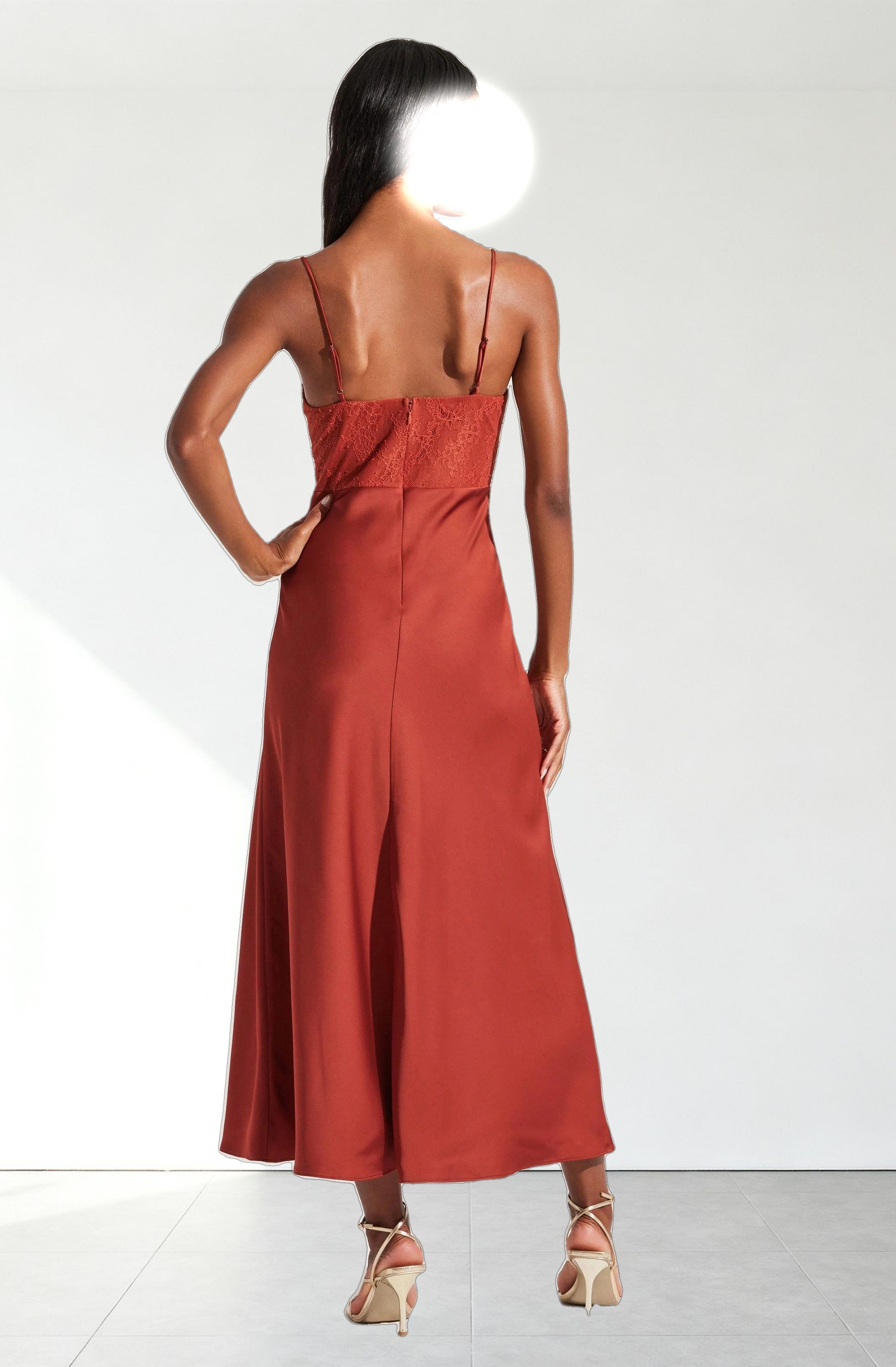 Lace Bustier Midi Dress