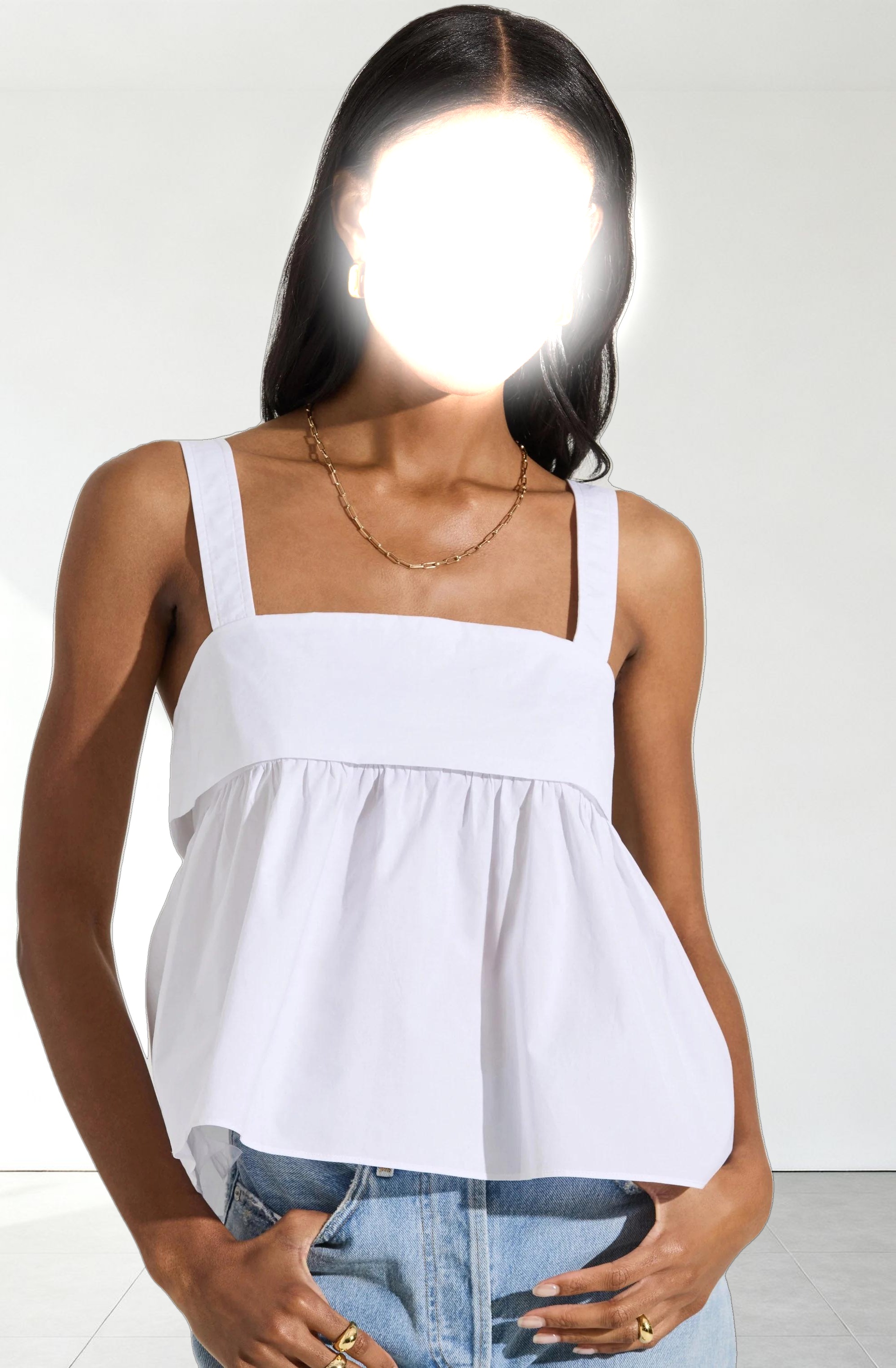 Square Neck Babydoll Top