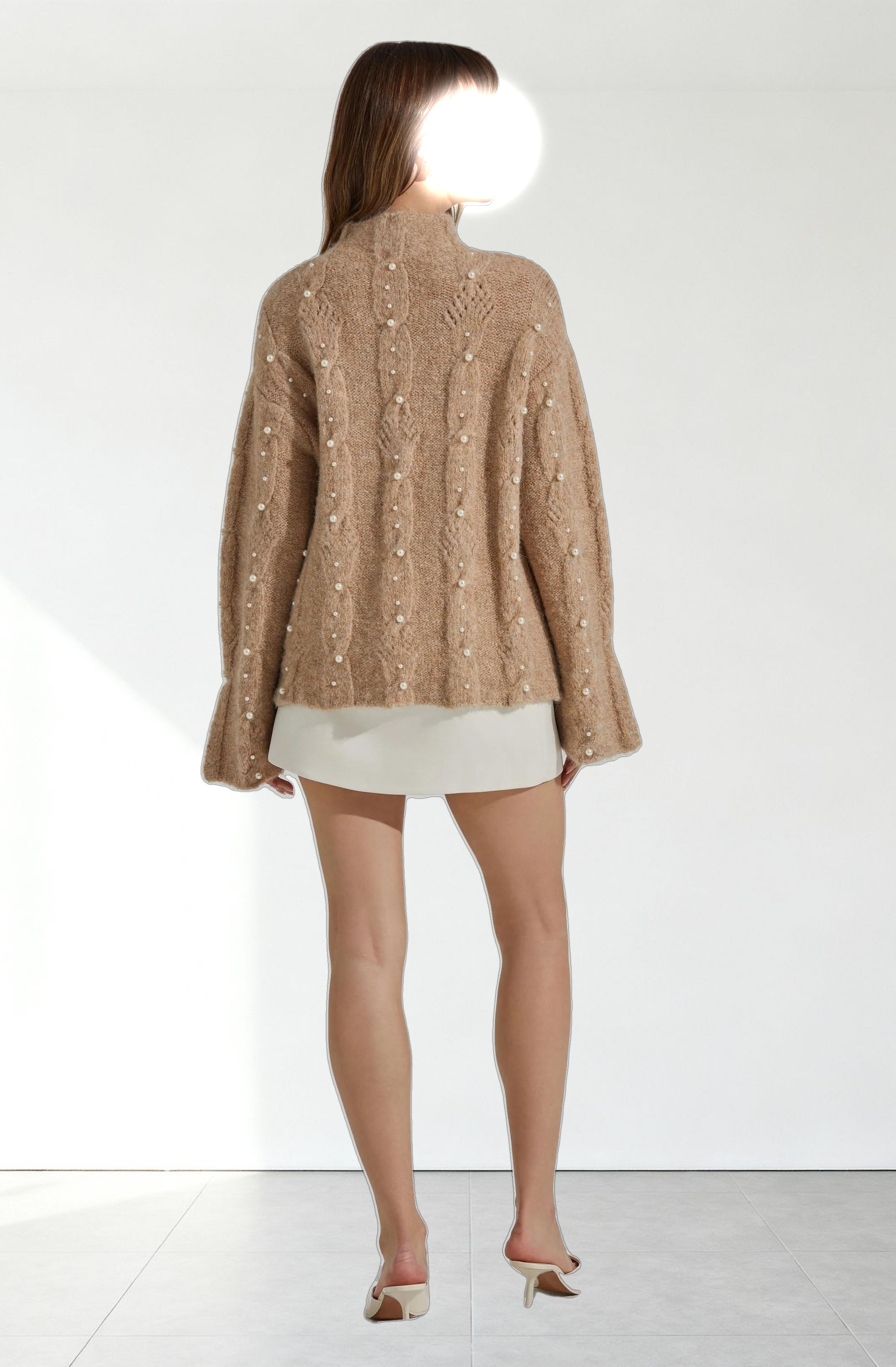 Kit Pearl Cable Knit Sweater