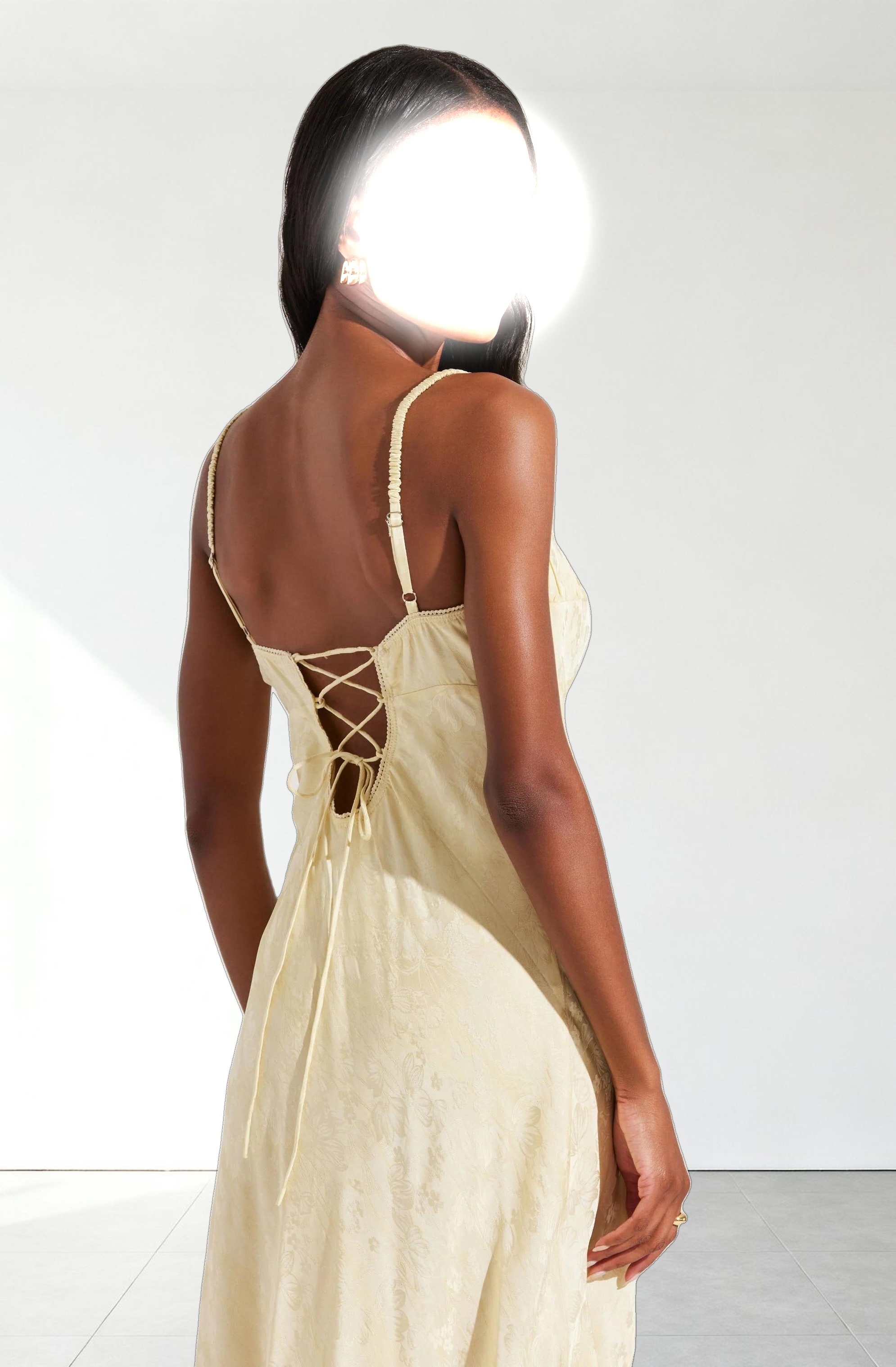 Kaiya Jacquard Satin Midi Dress