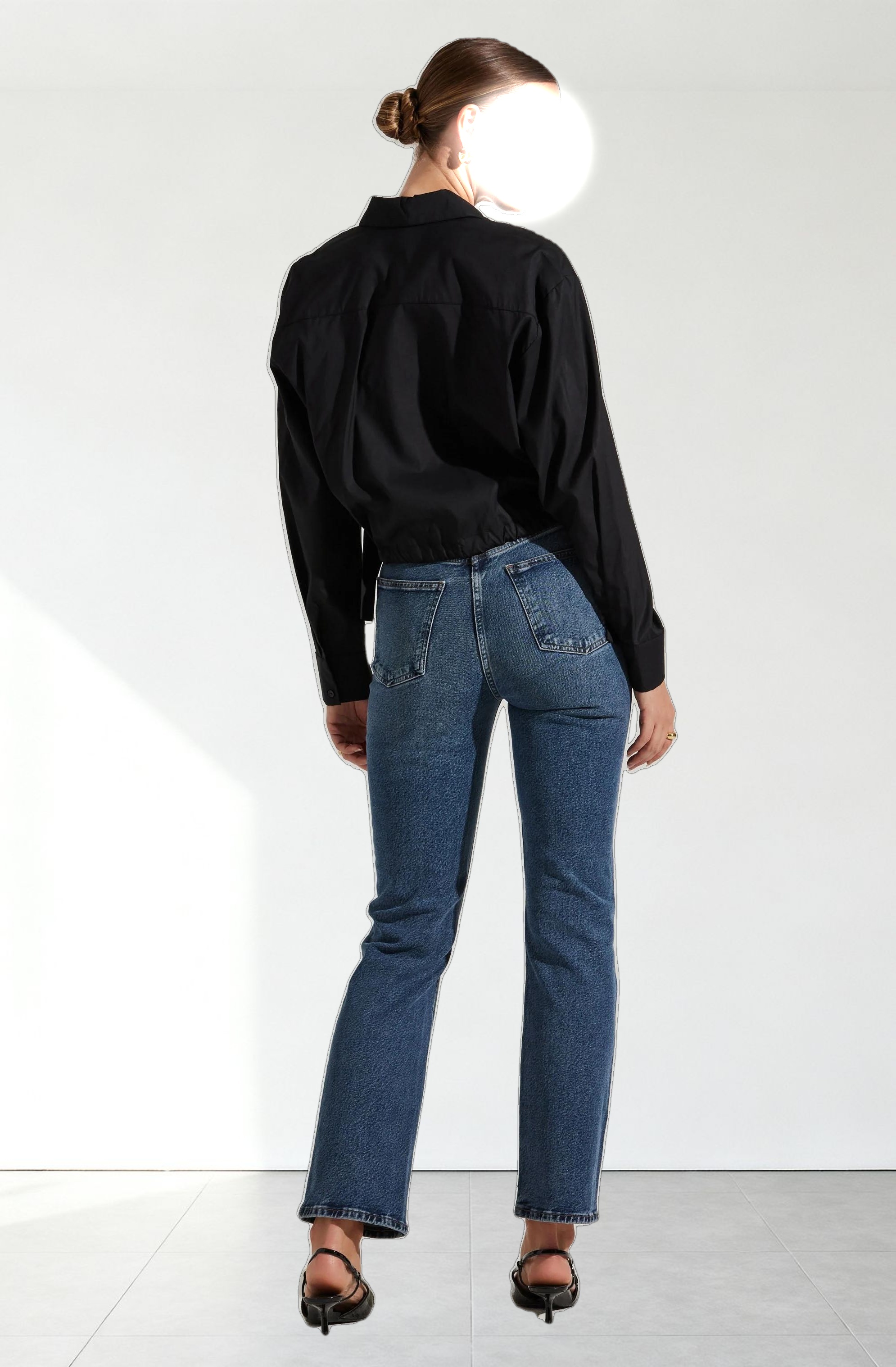 Cyril Cinch Waist Button-Up Top