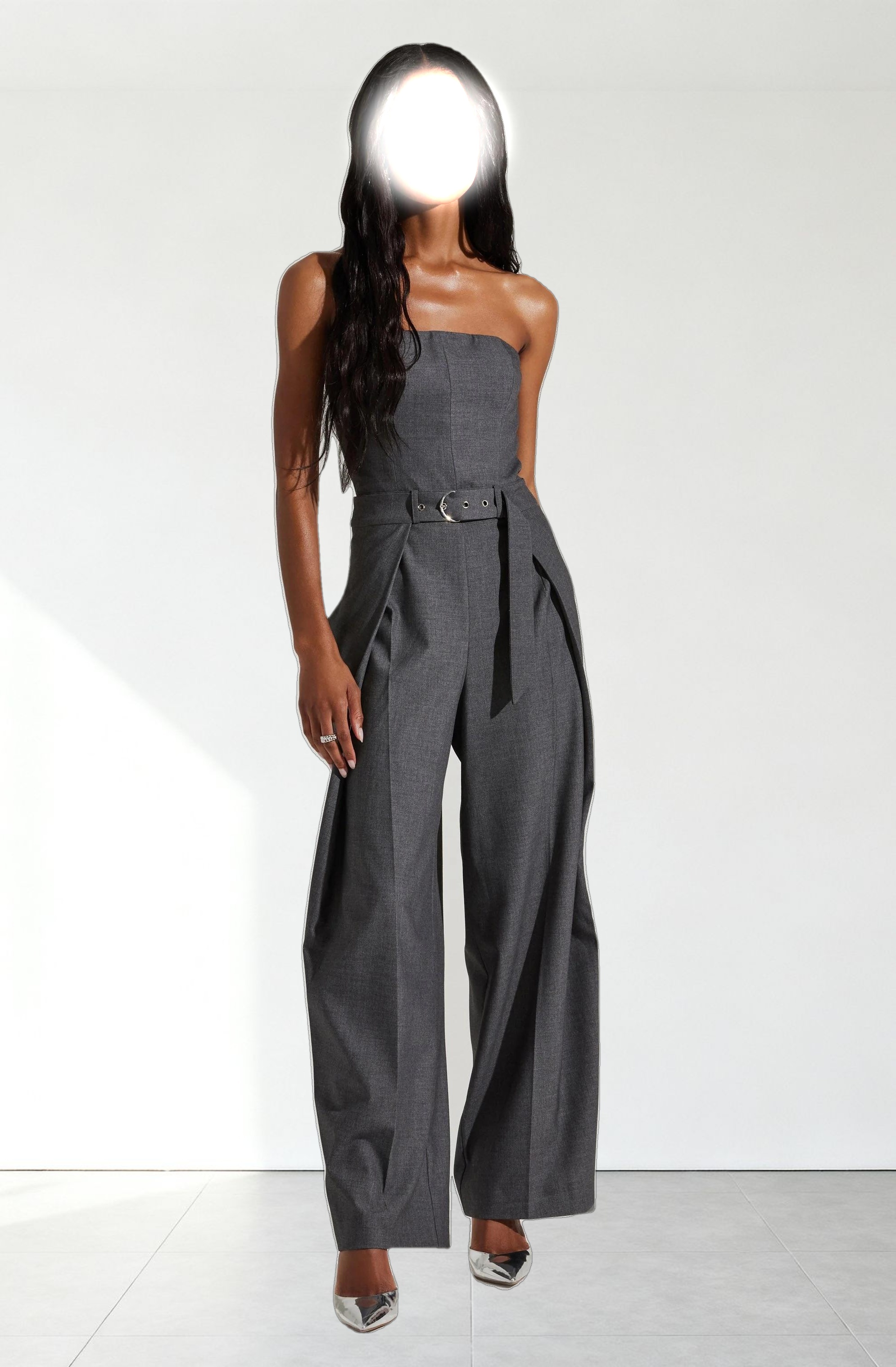 Bryony Tailored Pleat Belted Jumpsuit