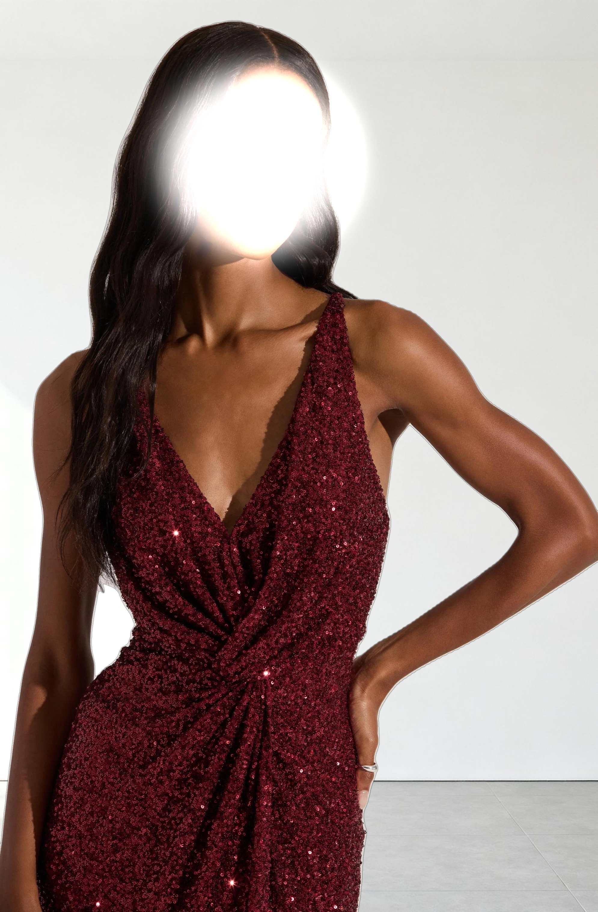 Sequin Twist Front Mini Dress