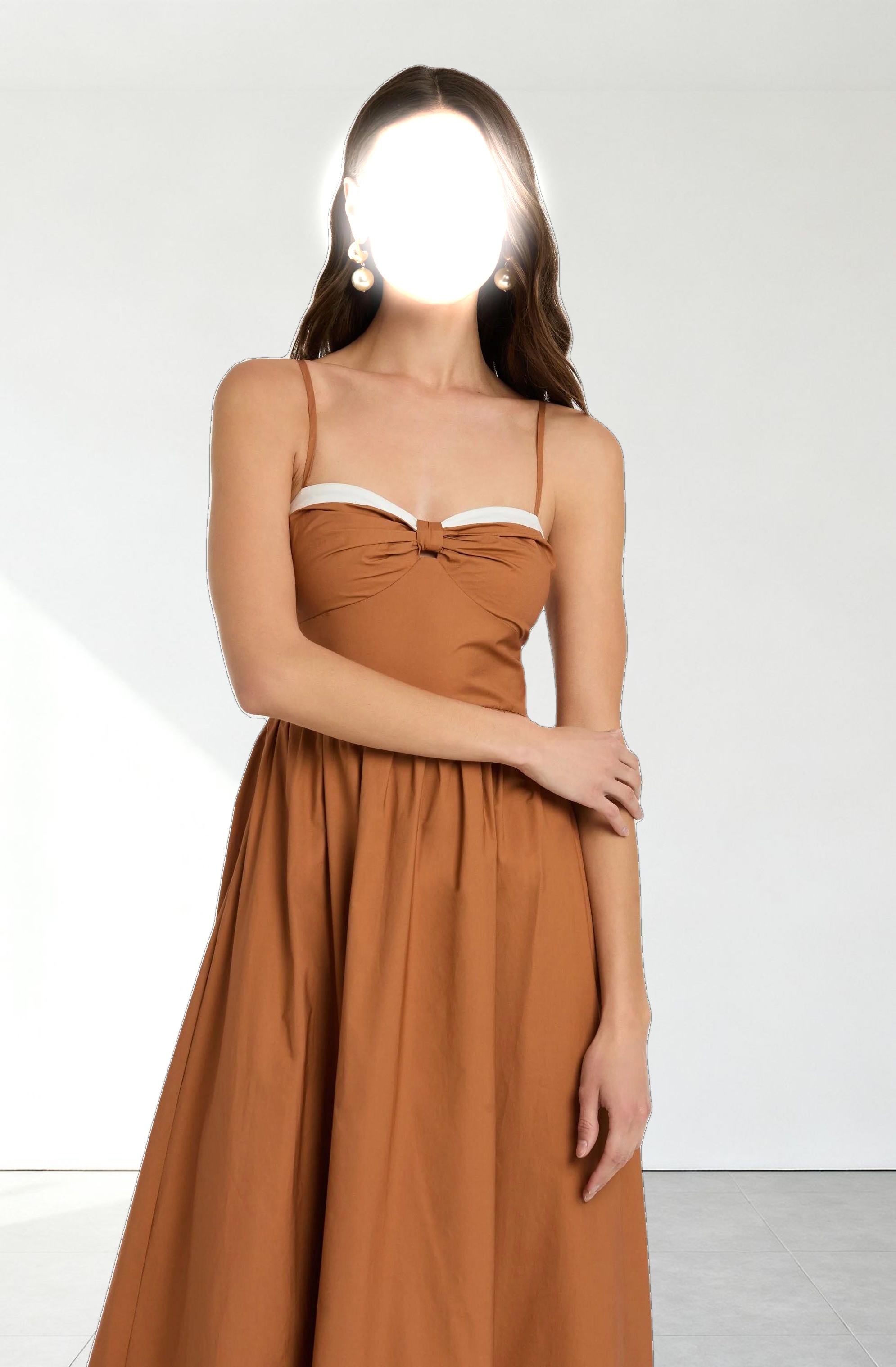 Contrast Sweetheart Midi Dress