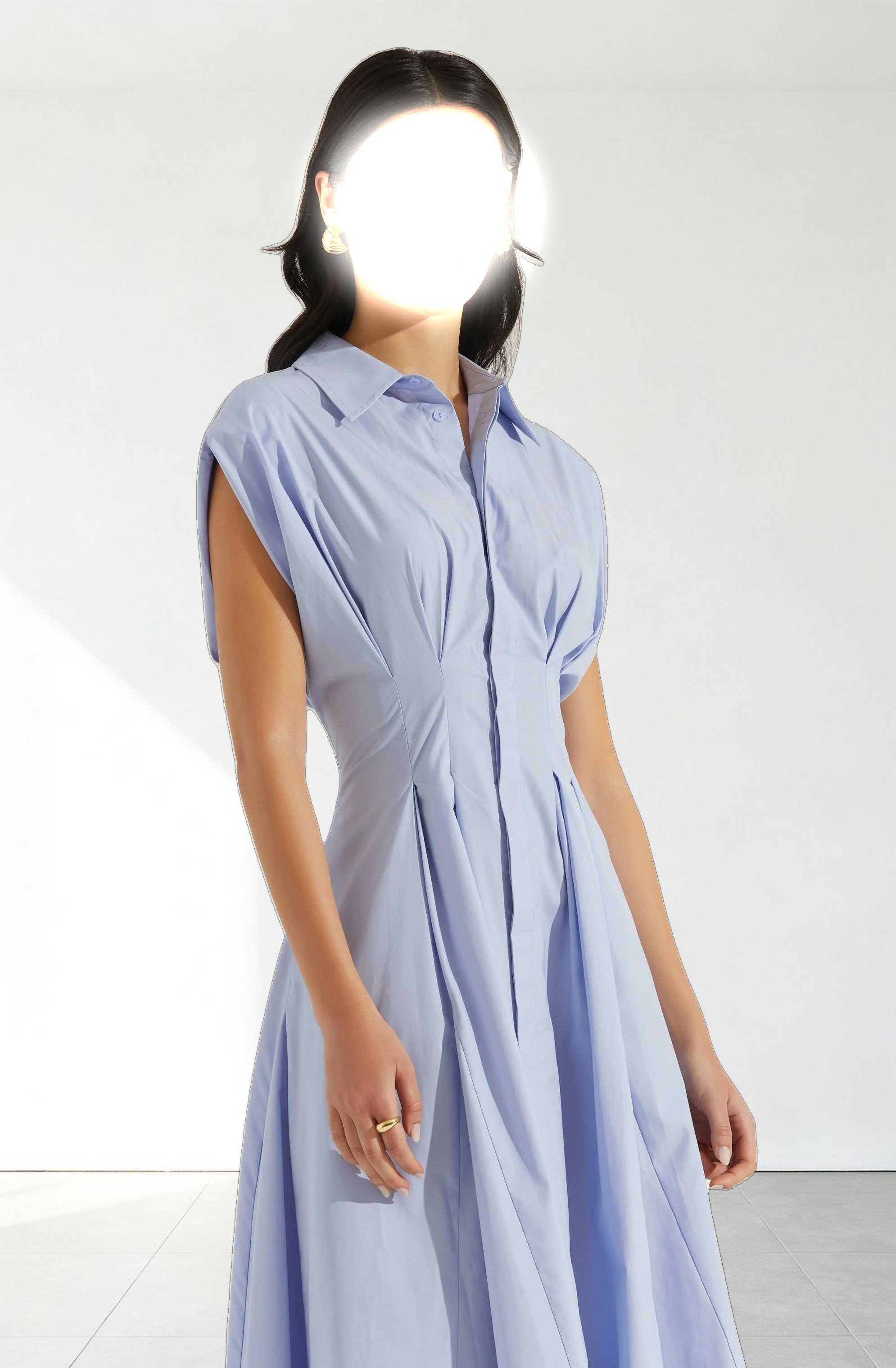 Beckett Tapered Waist Pleated Dress