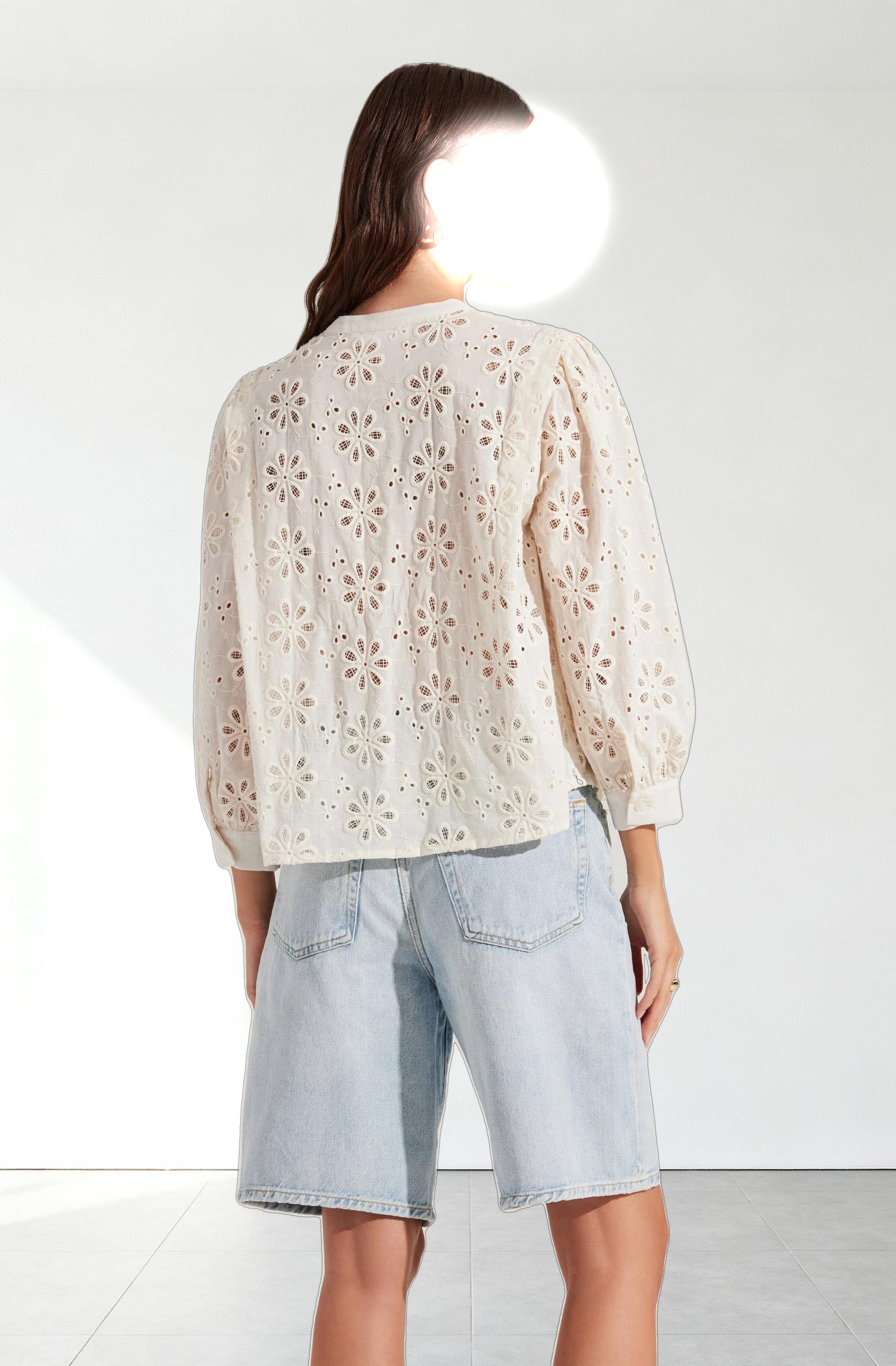Savanna Eyelet Button Up Top