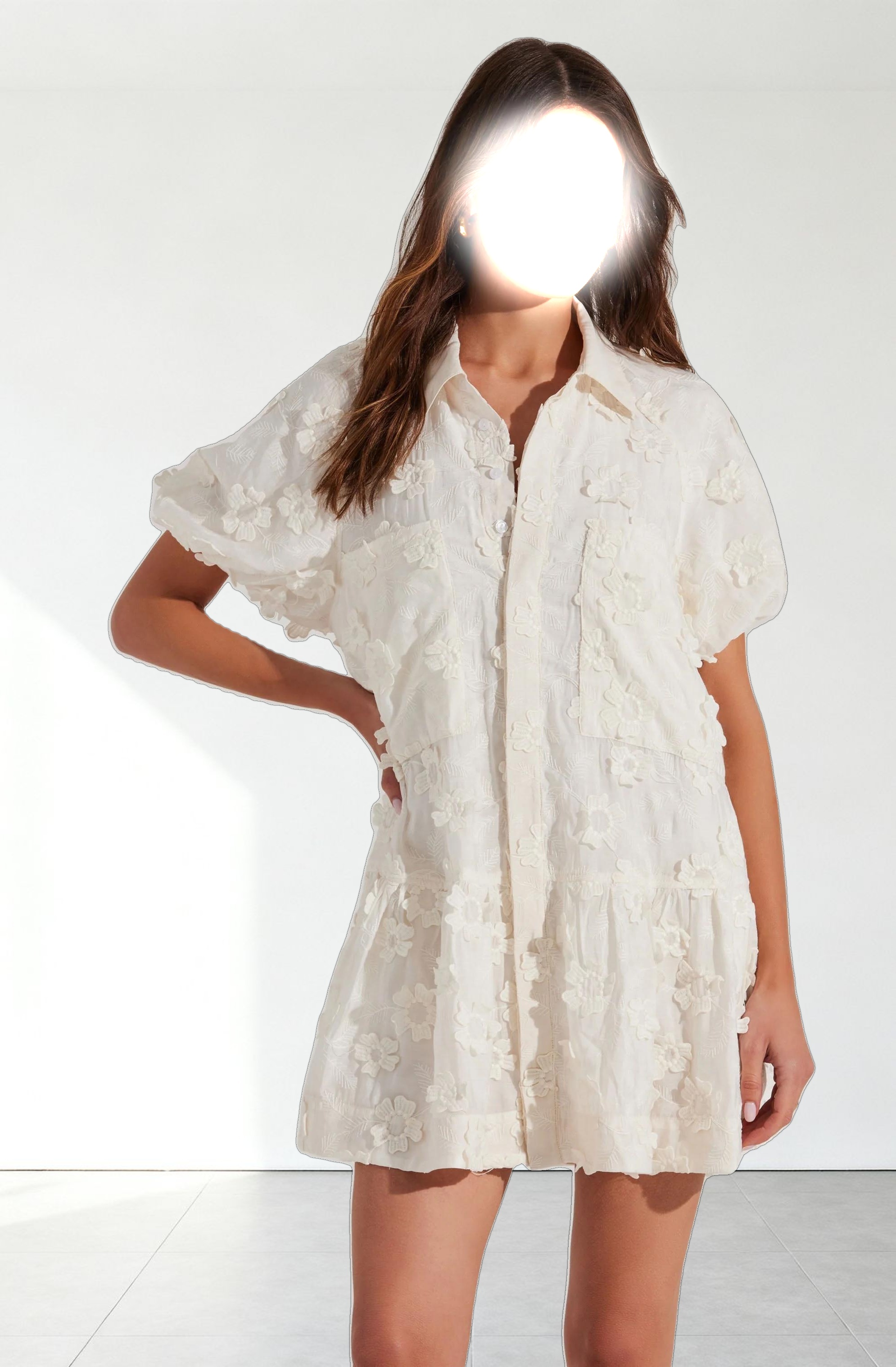 Aihara Floral Appliqué Dress