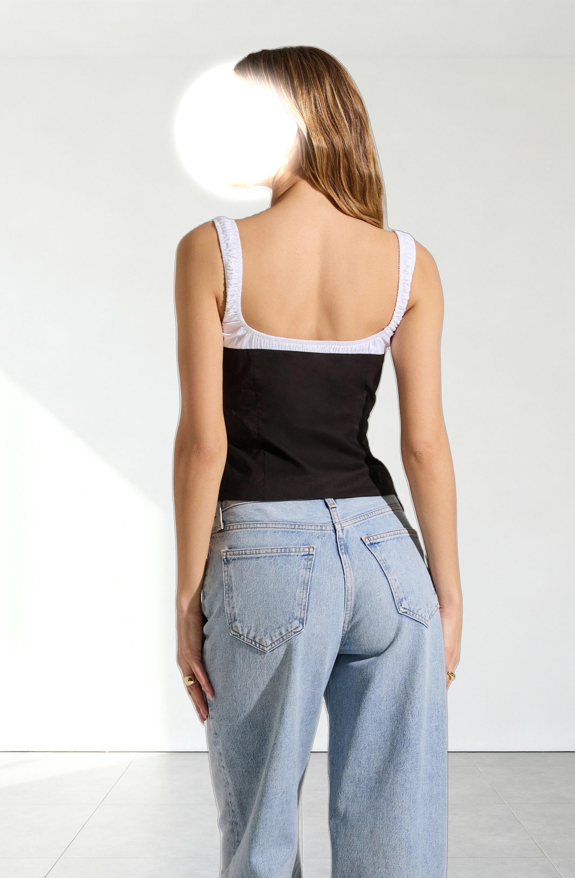 Contrast Milkmaid Top