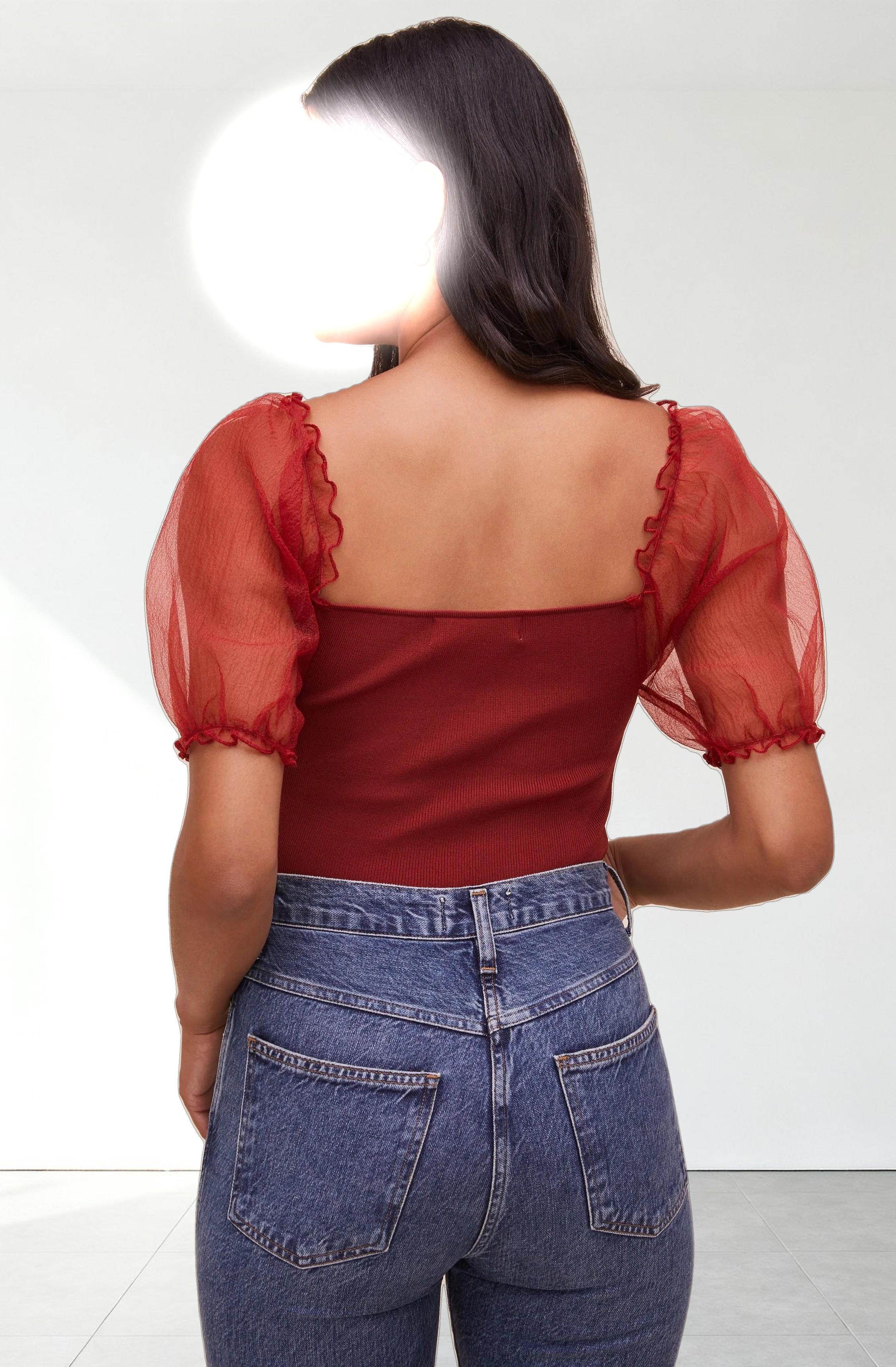 Darling Sheer Puff Sleeve Bodysuit