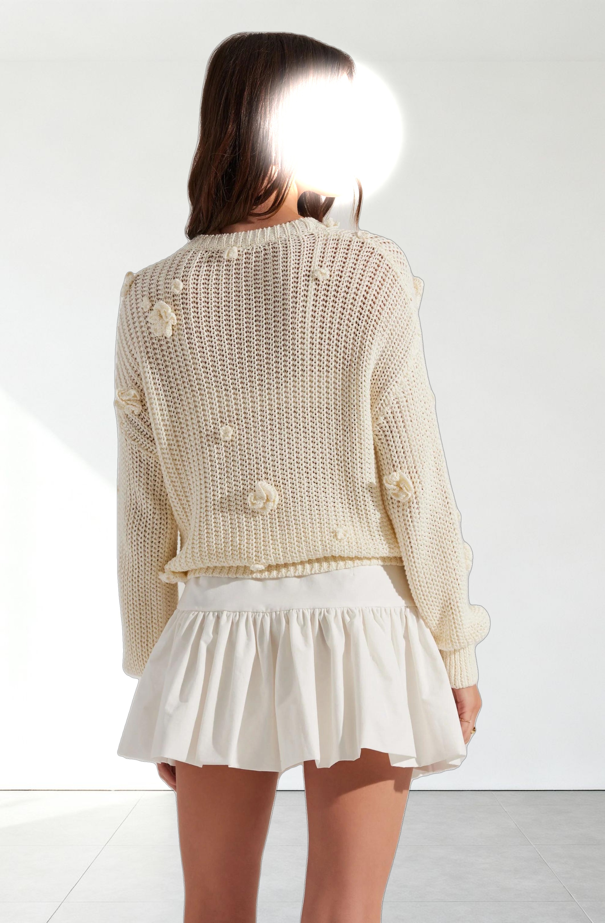 Hayley 3D Floral Crochet Sweater