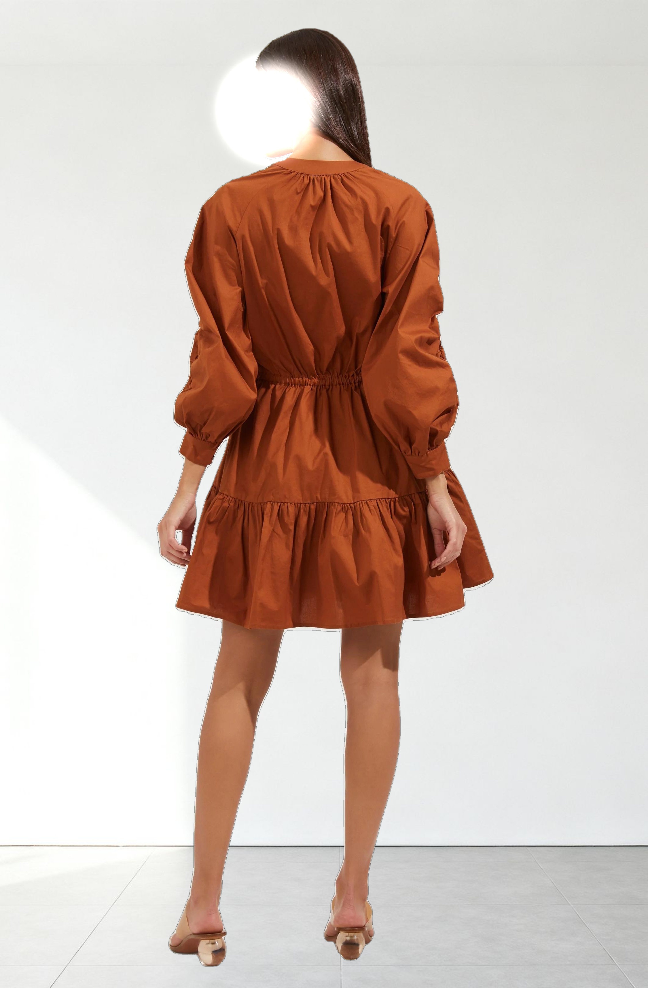 Ruched Long Sleeve Dress