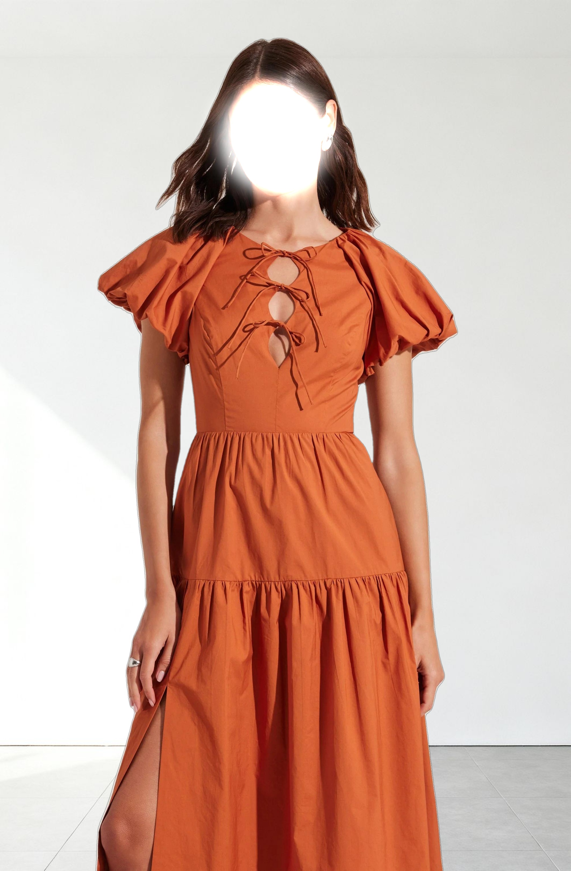 Aine Tie-Front Midi Dress