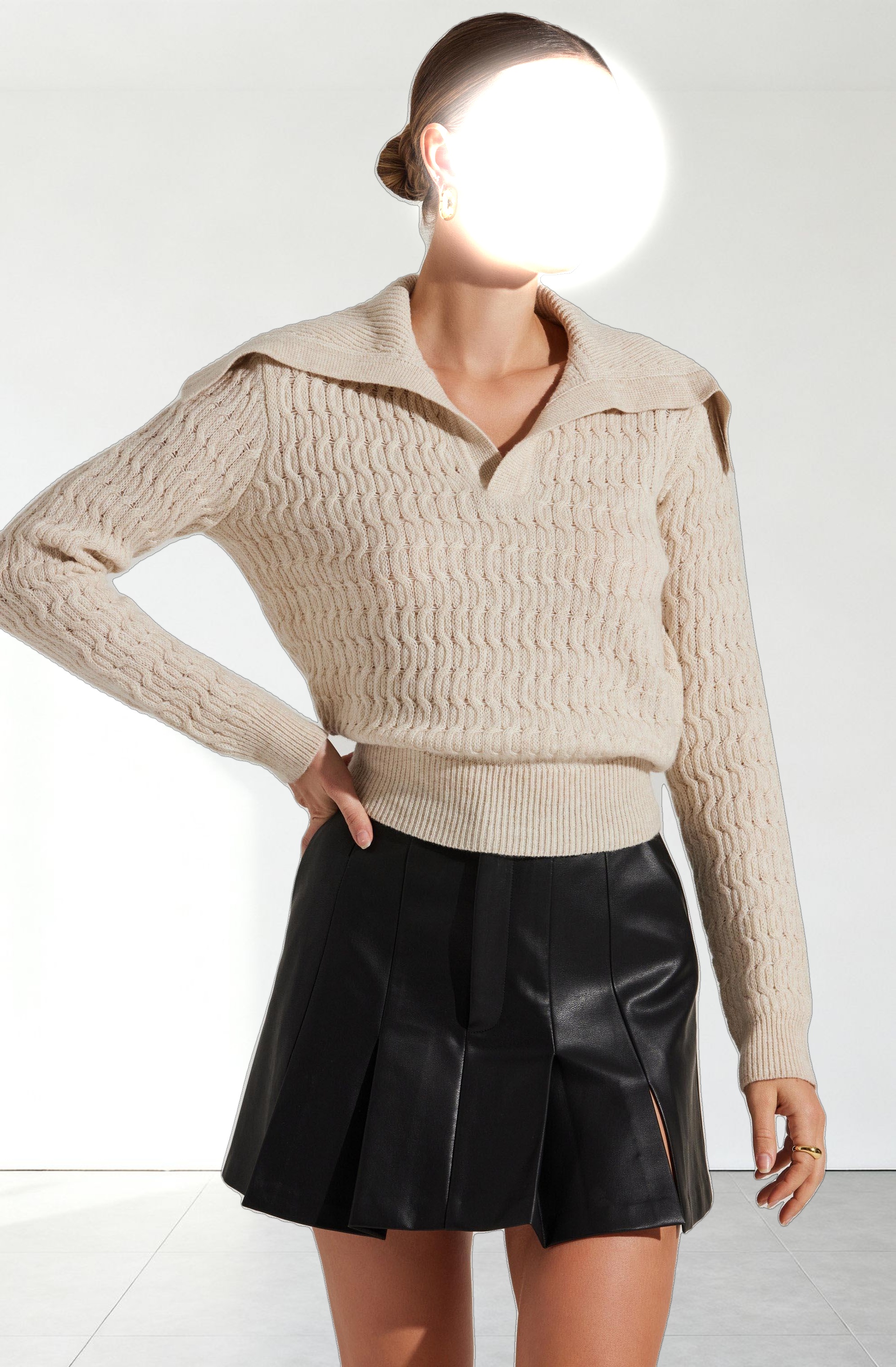 Xanthe Oversize Collar Sweater