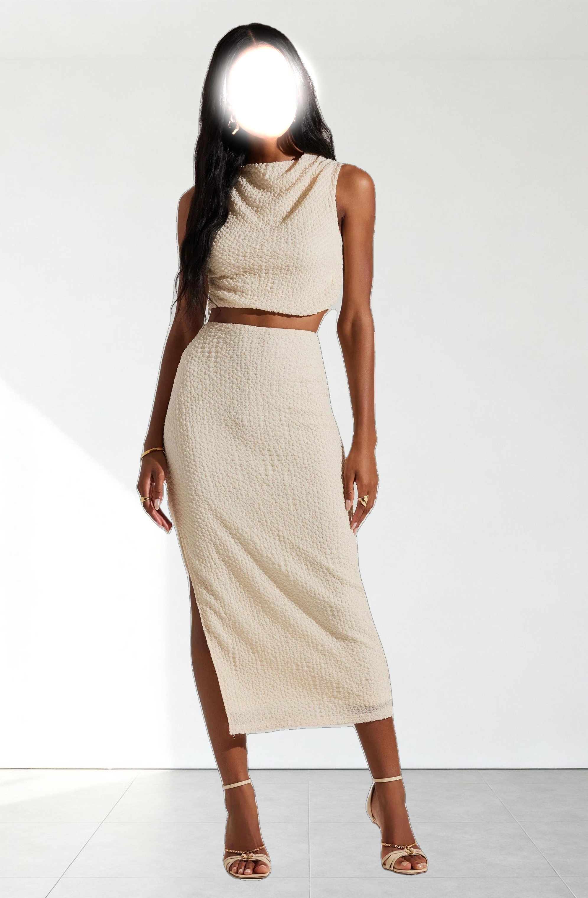 Keely Textured Midi Skirt