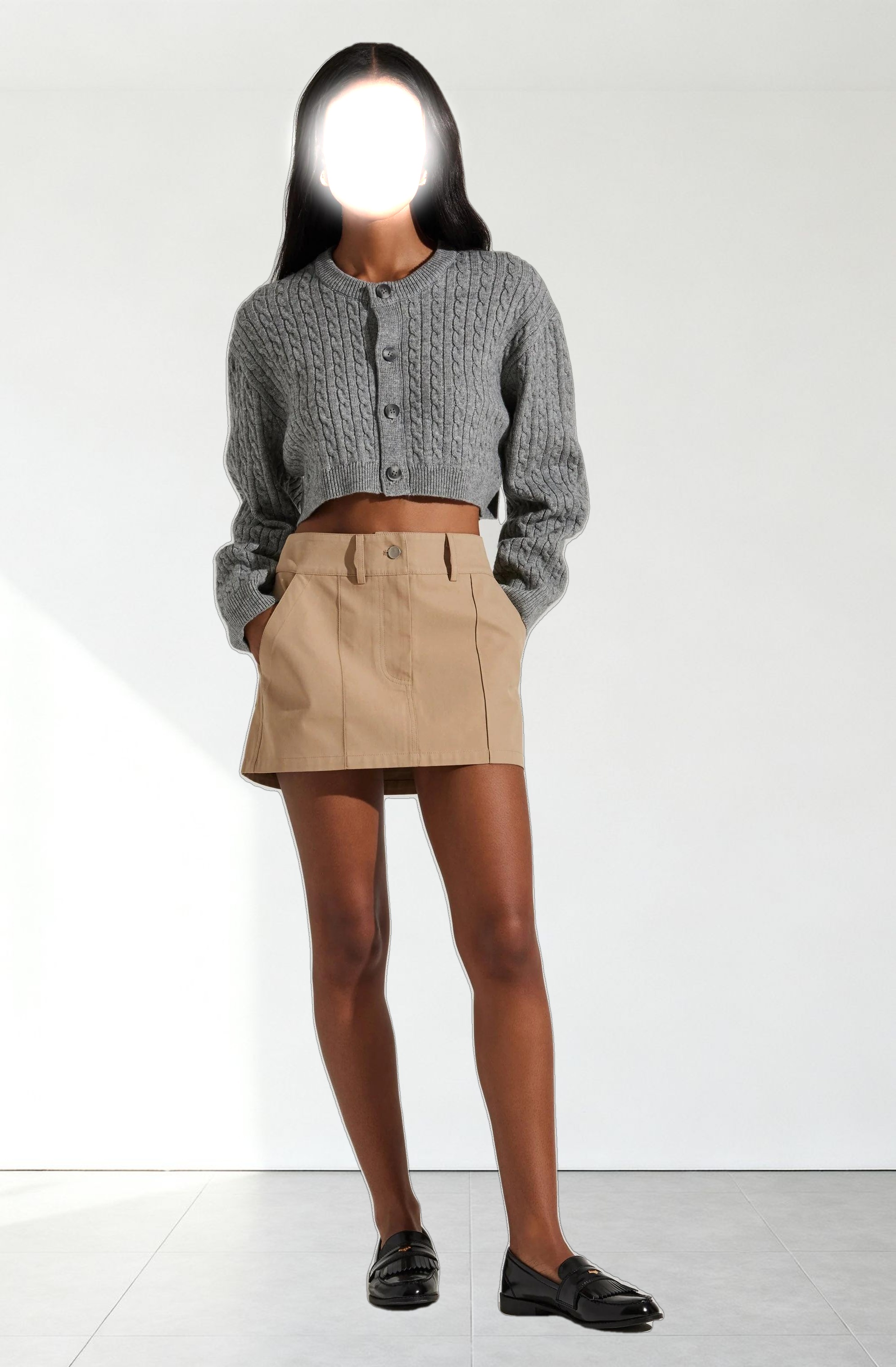 Sebille Cropped Cable Cardigan