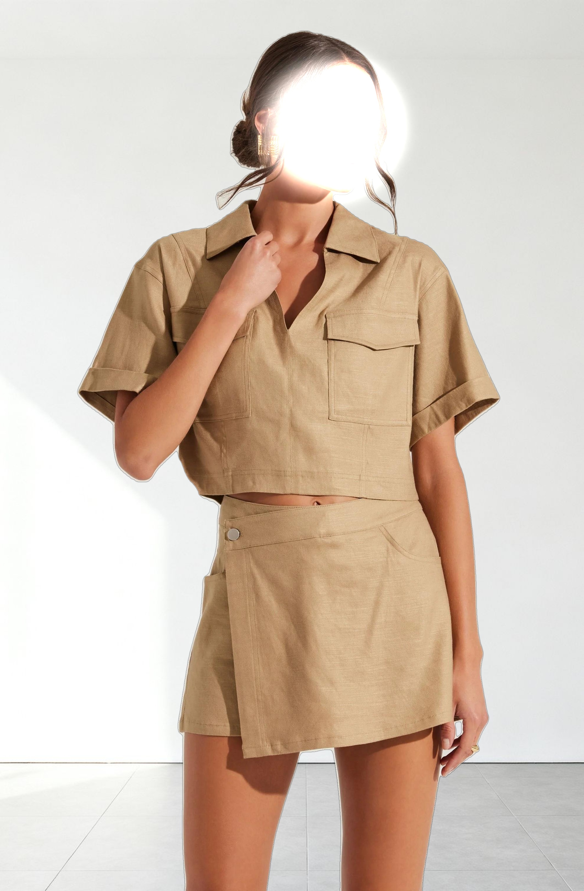 Deborah Linen Blend Safari Skort