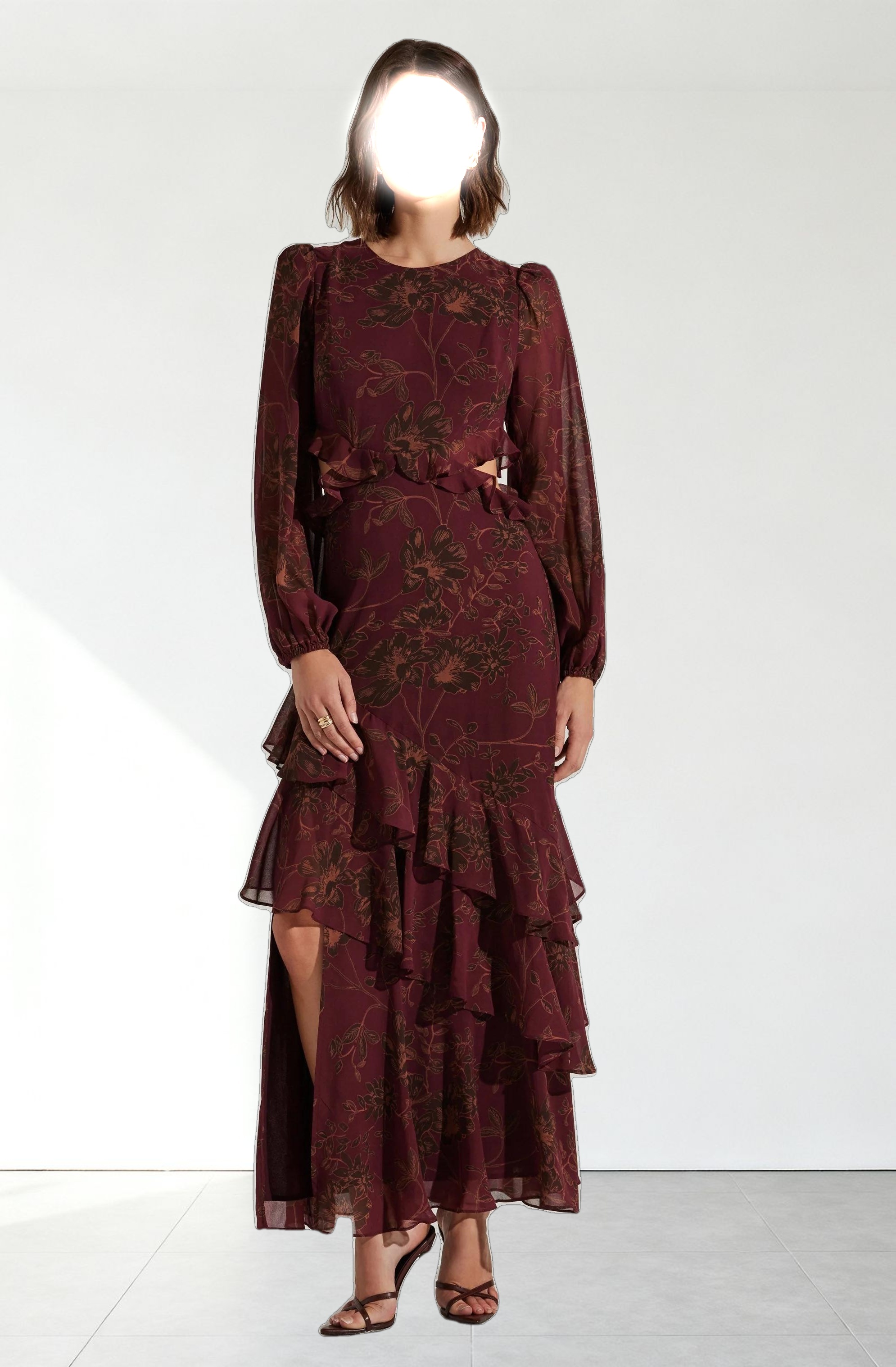 Biella Ruffle Floral Maxi Dress