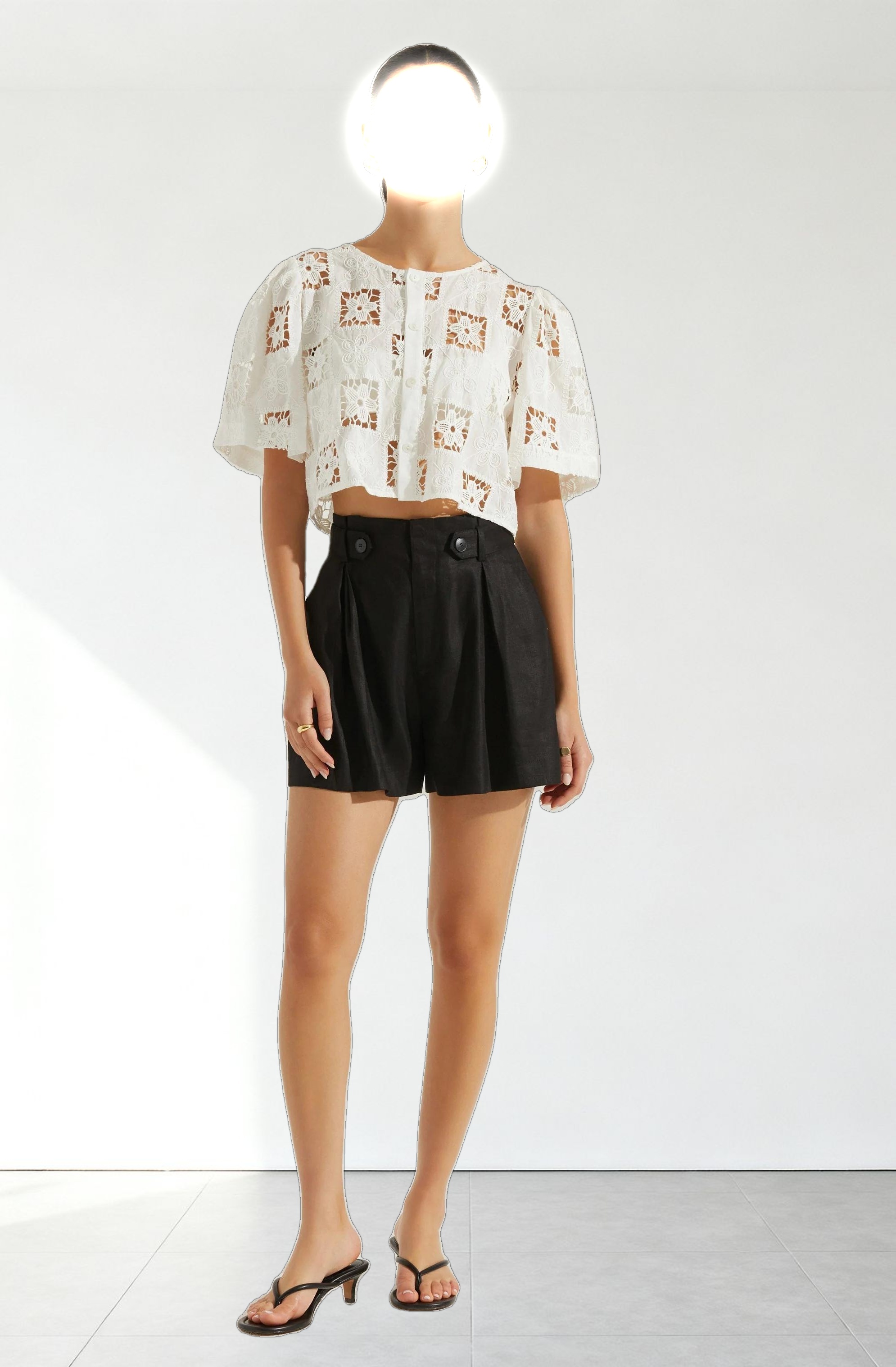 Ollie Pleated Linen Blend Shorts